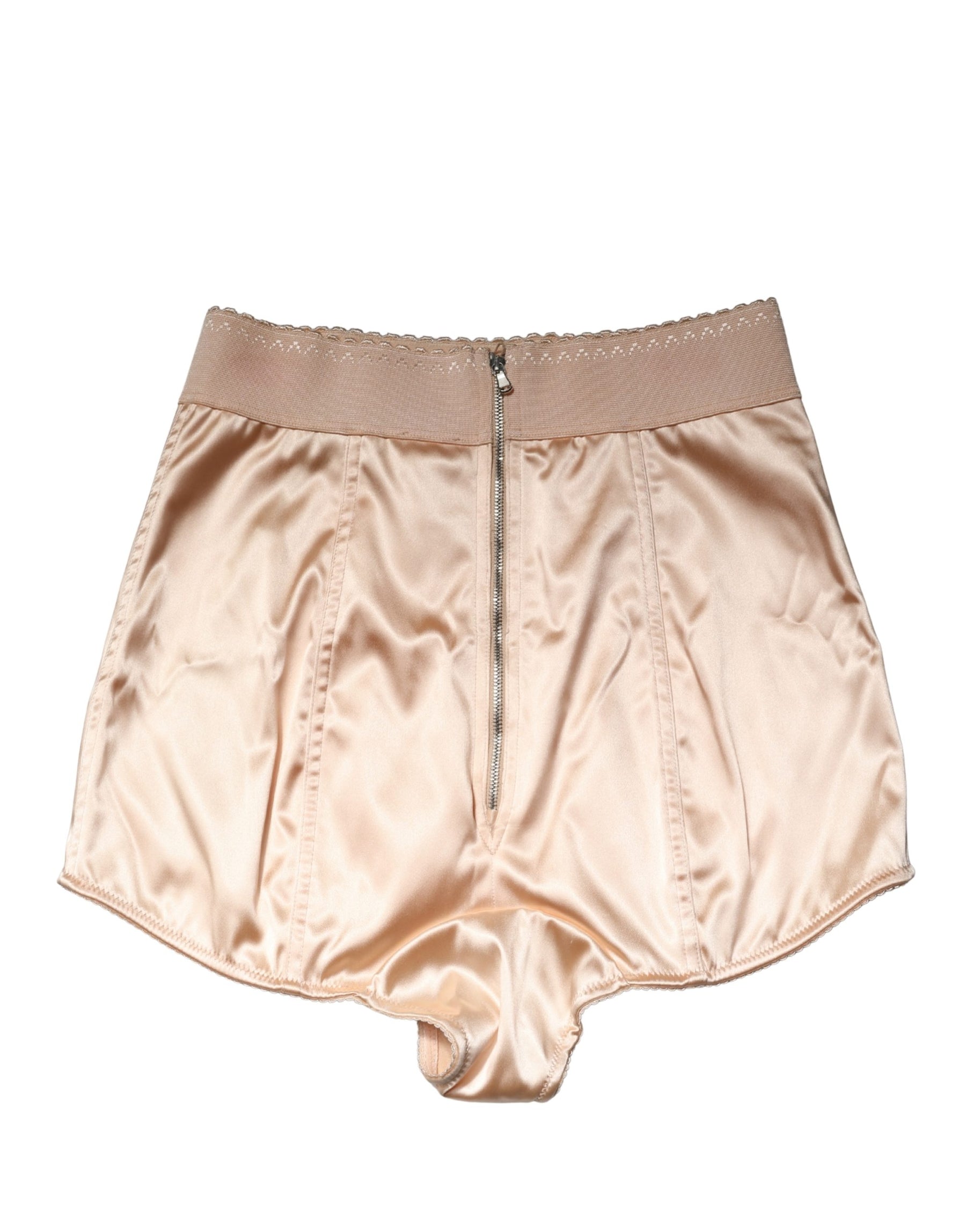 Dolce & Gabbana Beige Silk Blend High Waist Girdle Panty Underwear | Regal Royce