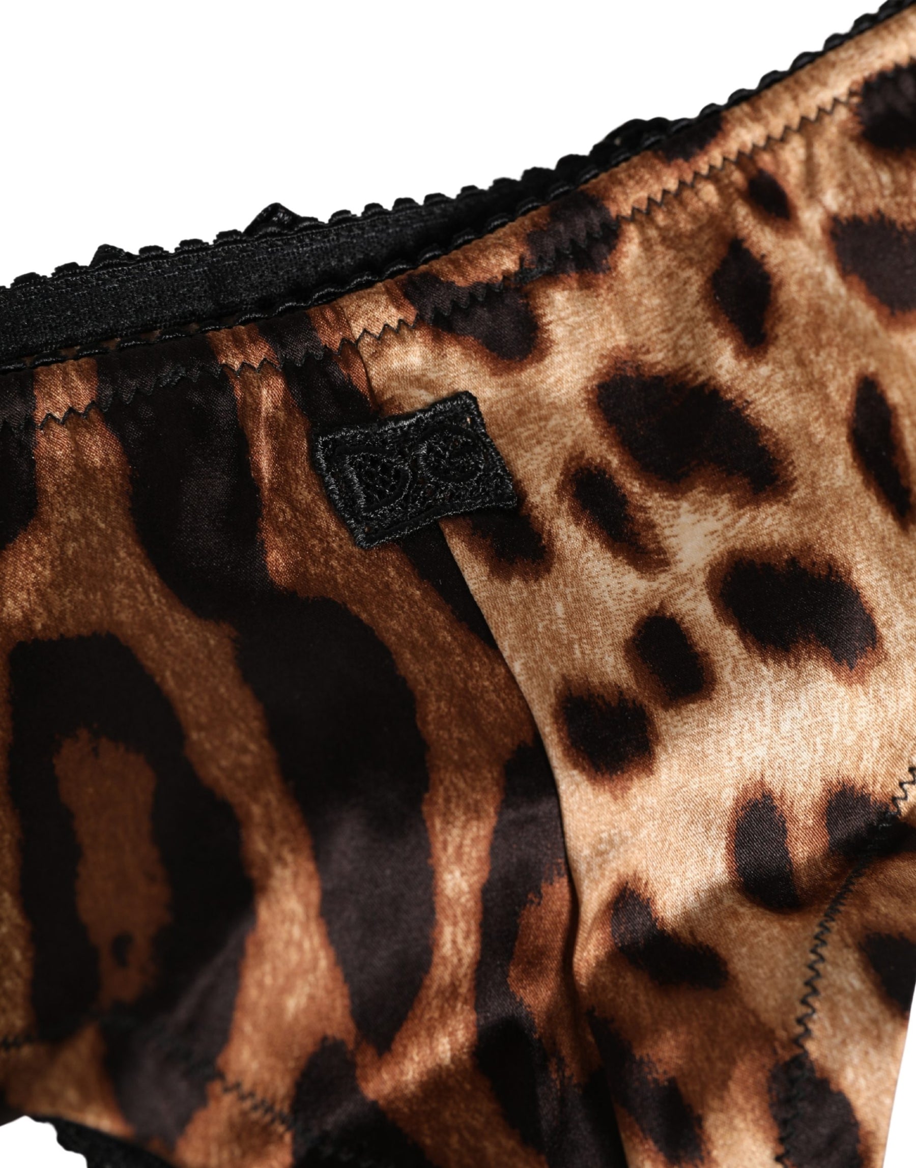 Dolce & Gabbana Black Brown Leopard Mid Waist Brief Panty Underwear | Regal Royce
