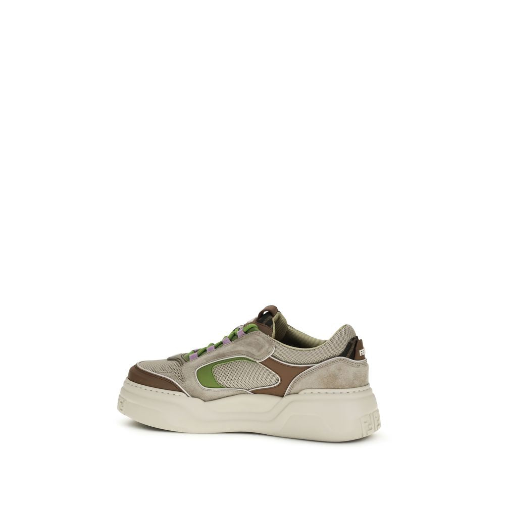 Fendi Brown Calf Leather Bos Taurus Chunky Sneakers | Regal Royce