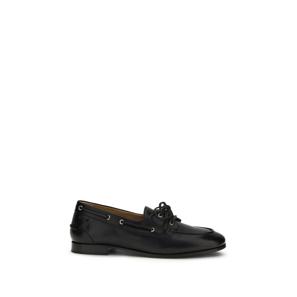 Bally Black Buffalo Leather Slip-On Loafers | Regal Royce
