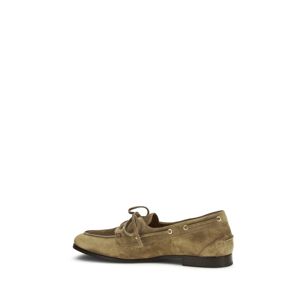 Bally Beige Buffalo Leather Slip-On Loafers | Regal Royce