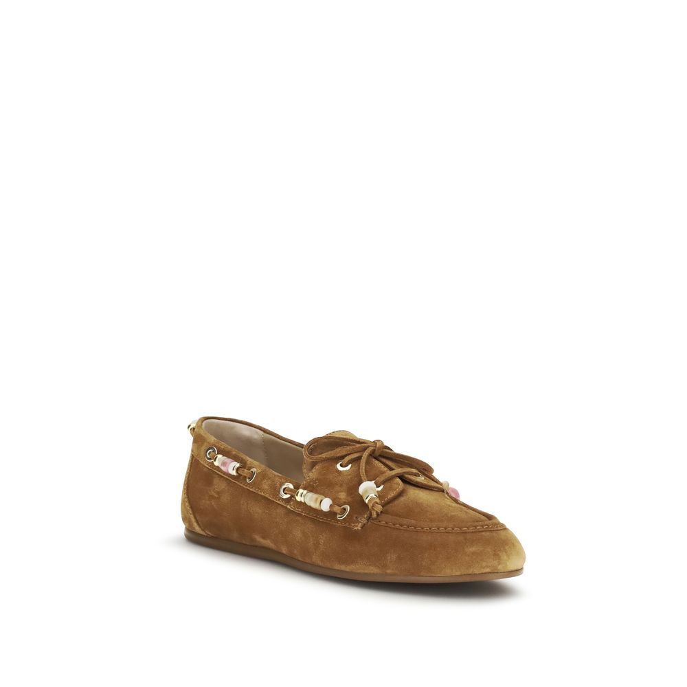 Stuart Weitzman Brown Calf Leather Bos Taurus Slip-On Loafers | Regal Royce