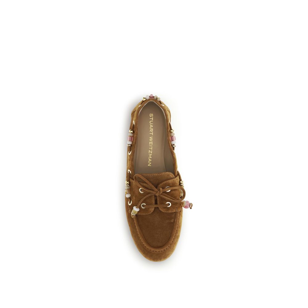 Stuart Weitzman Brown Calf Leather Bos Taurus Slip-On Loafers | Regal Royce