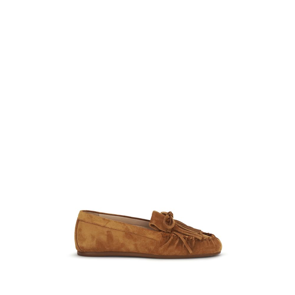 Stuart Weitzman Brown Calf Leather Bos Taurus Slip-On Loafers | Regal Royce