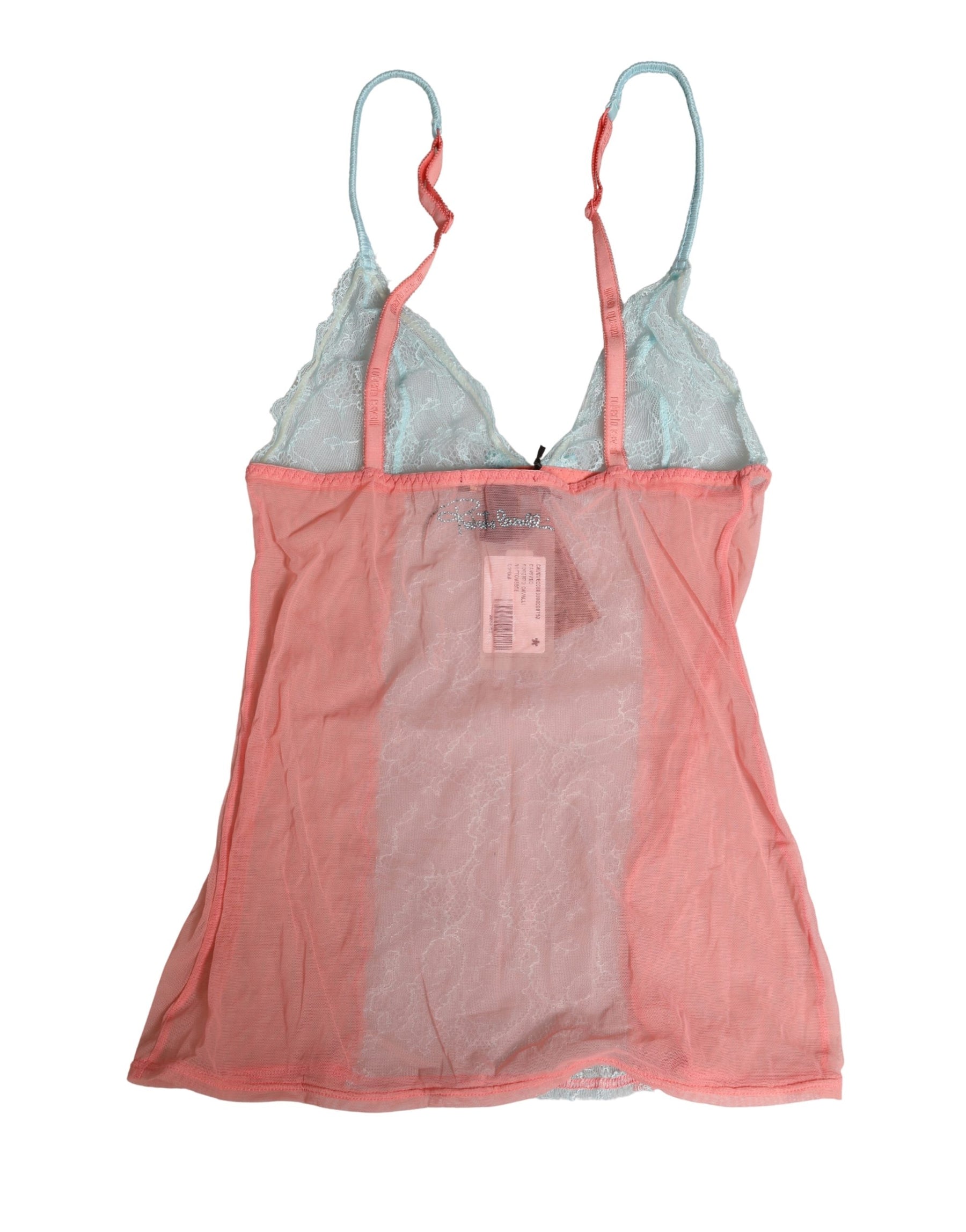 Roberto Cavalli Multicolor Sheer Lace Lingerie Chemise Top Underwear | Regal Royce