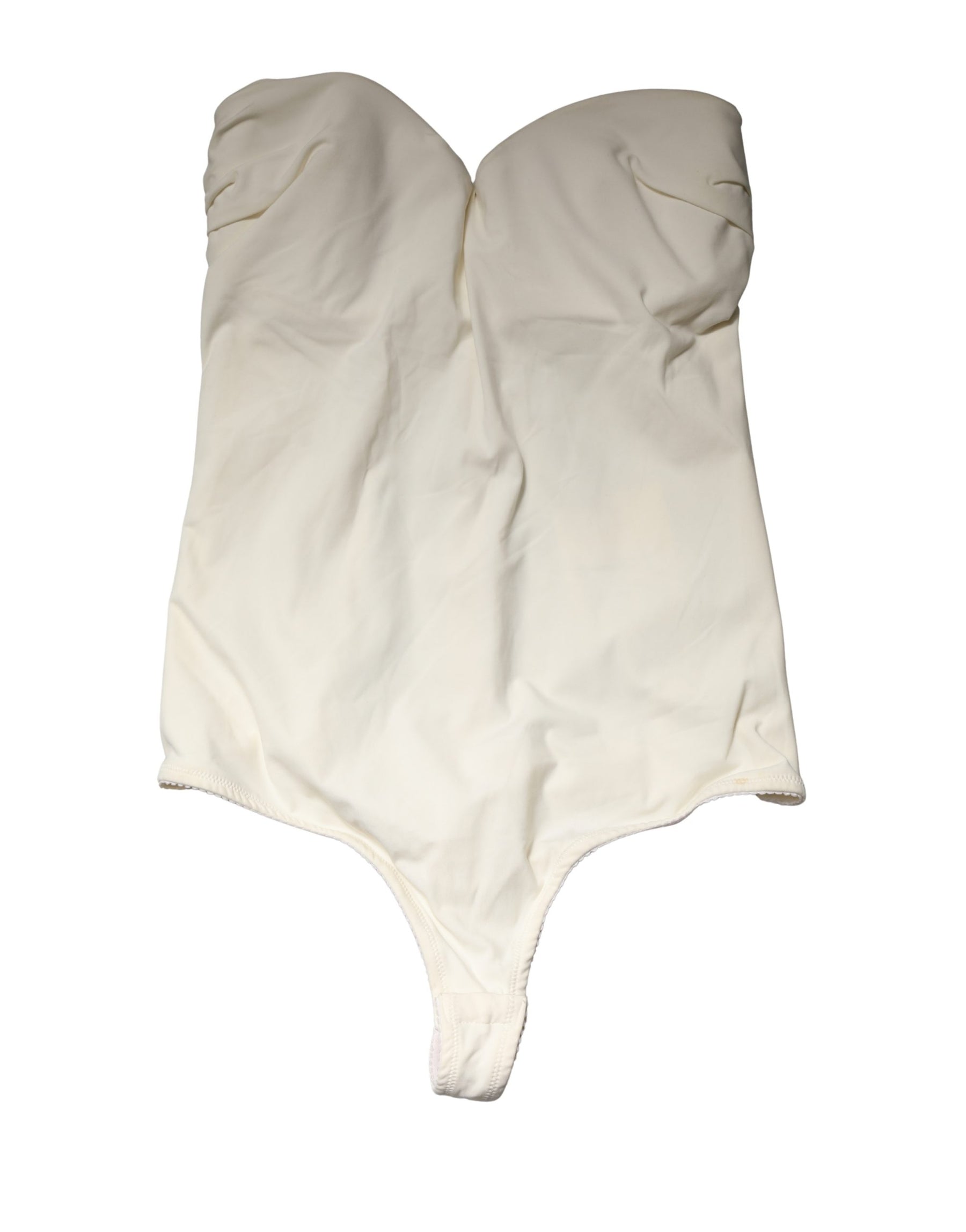 Elisabetta Franchi Off White Strapless One Piece Swimsuit Swimwear | Regal Royce