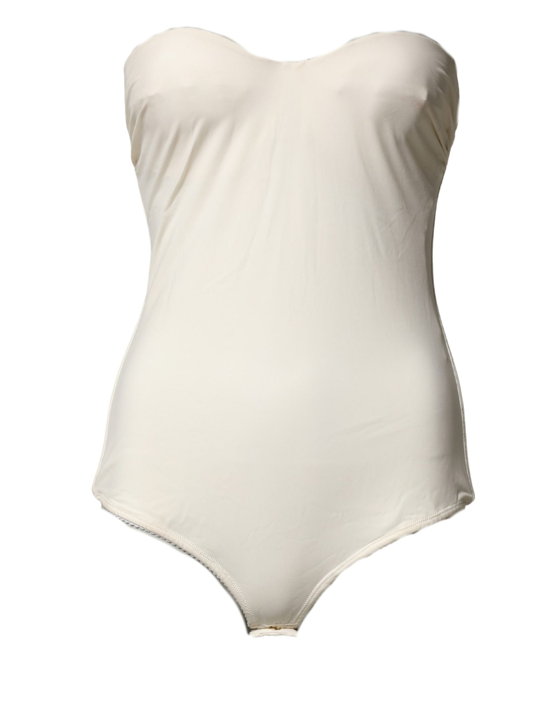 Elisabetta Franchi Off White Strapless One Piece Swimsuit Swimwear | Regal Royce