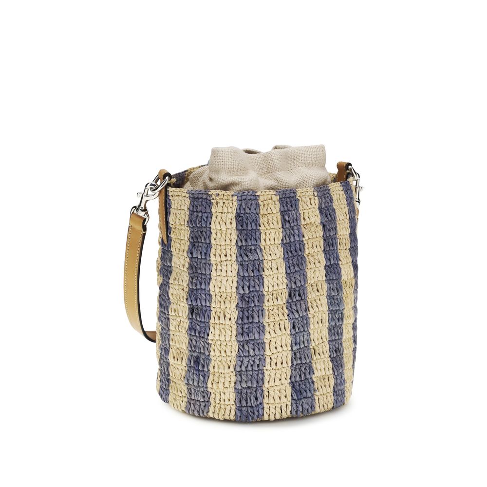 Valentino Garavani Blue Raffia Backet Bag | Regal Royce