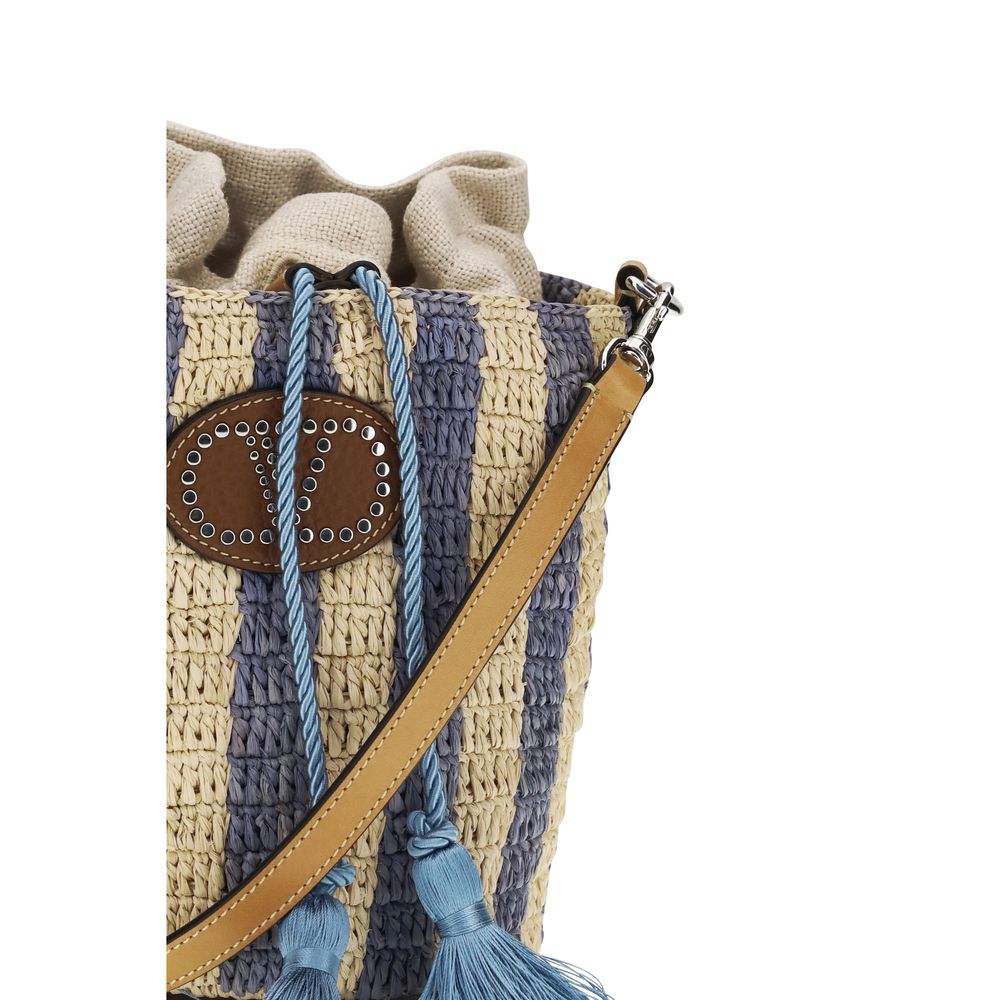 Valentino Garavani Blue Raffia Backet Bag | Regal Royce