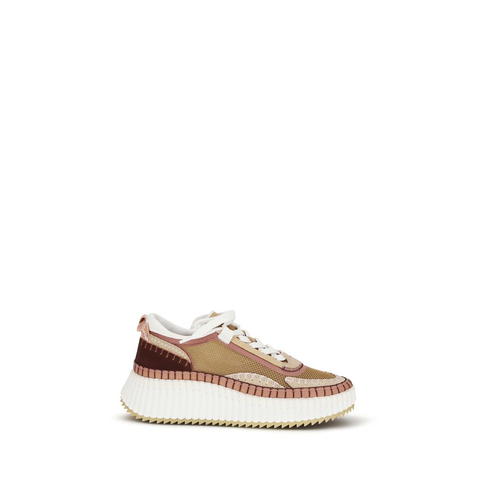 Chloé Brown Polyester Chunky Sneakers | Regal Royce