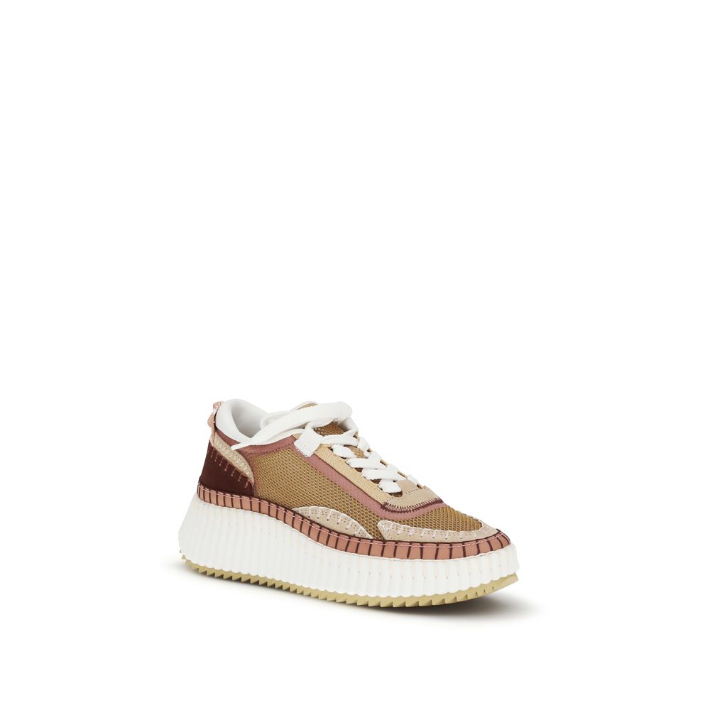 Chloé Brown Polyester Chunky Sneakers | Regal Royce