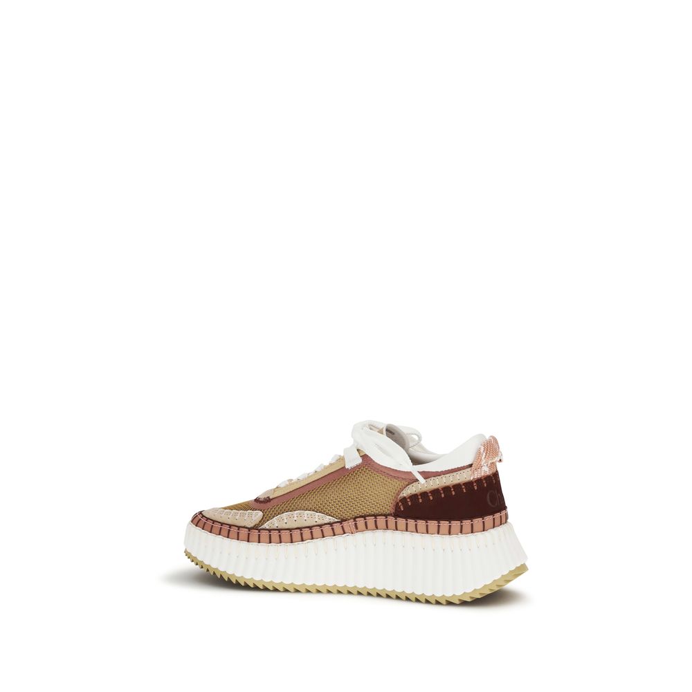 Chloé Brown Polyester Chunky Sneakers | Regal Royce