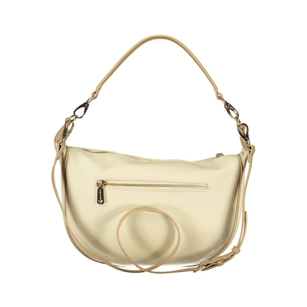 Mario Valentino Beige Polyurethane Women's Bag With Adjustable Shoulder Strap | Regal Royce
