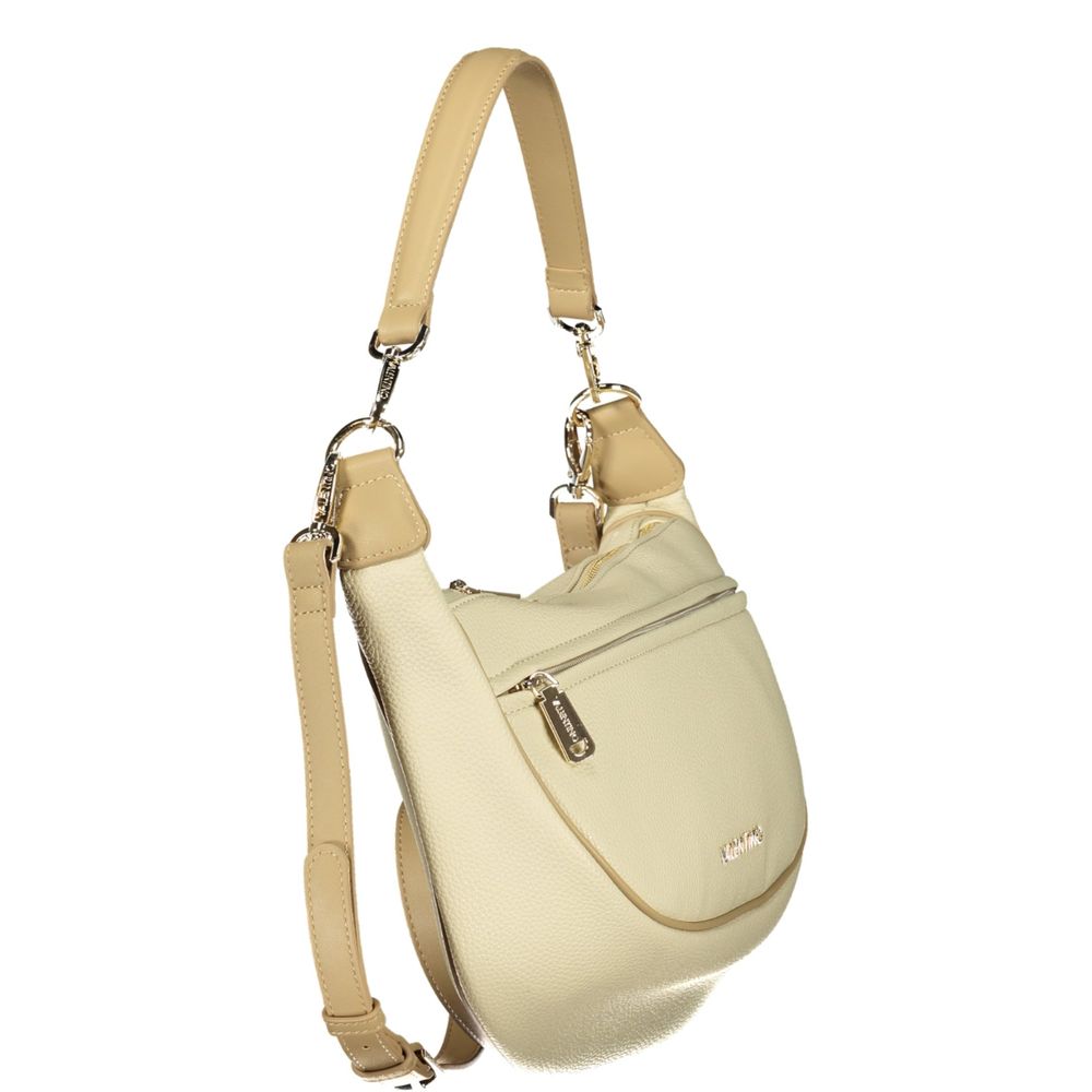 Mario Valentino Beige Polyurethane Women's Bag With Adjustable Shoulder Strap | Regal Royce