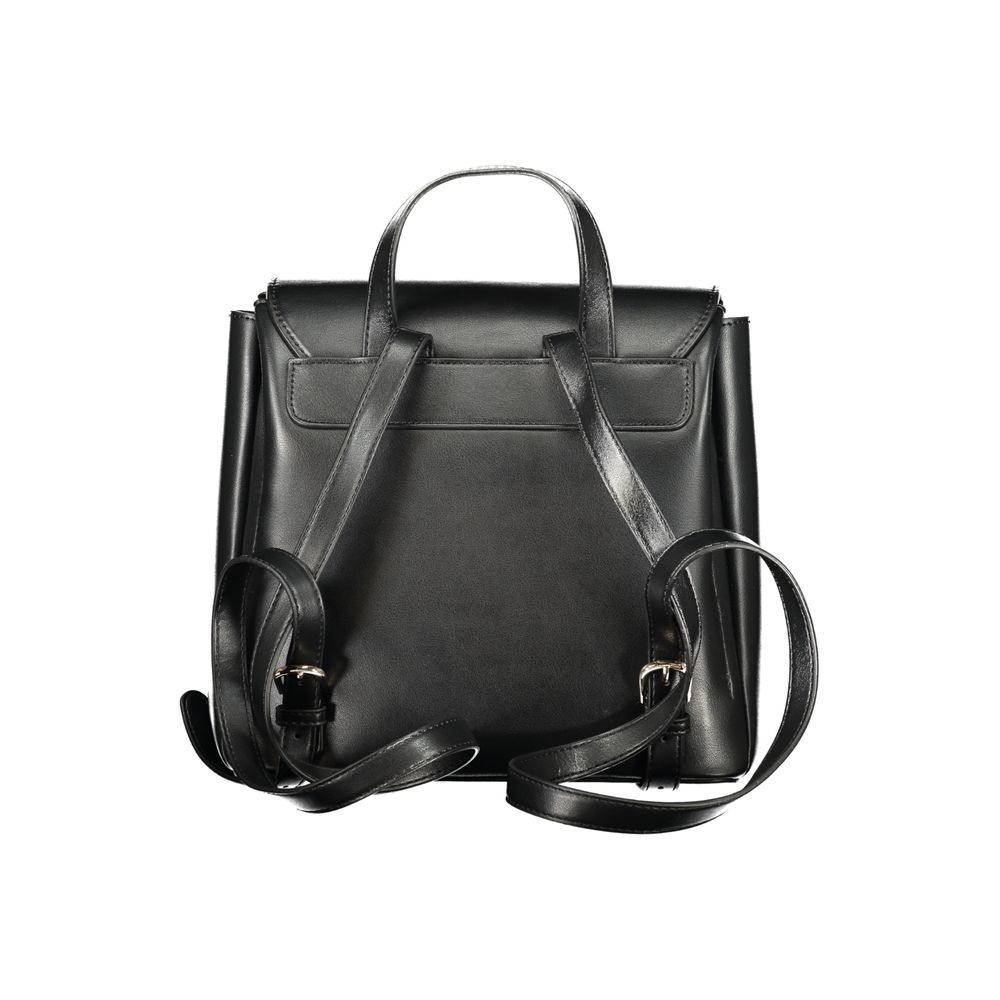 Mario Valentino Black Polyurethane Women's Backpack | Regal Royce