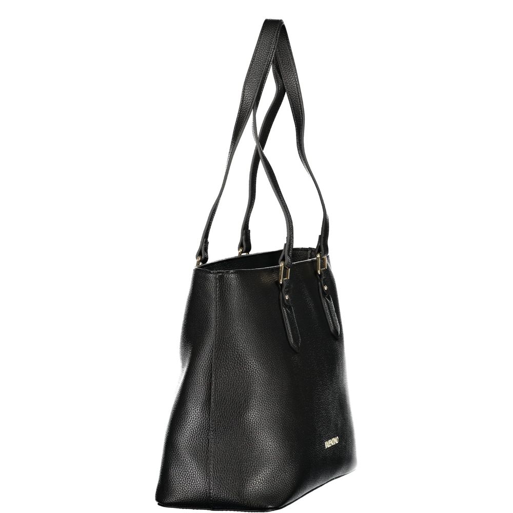 Mario Valentino Nero Poliuretano Womens Bag with Internal Pocket and Phone Spaces | Regal Royce