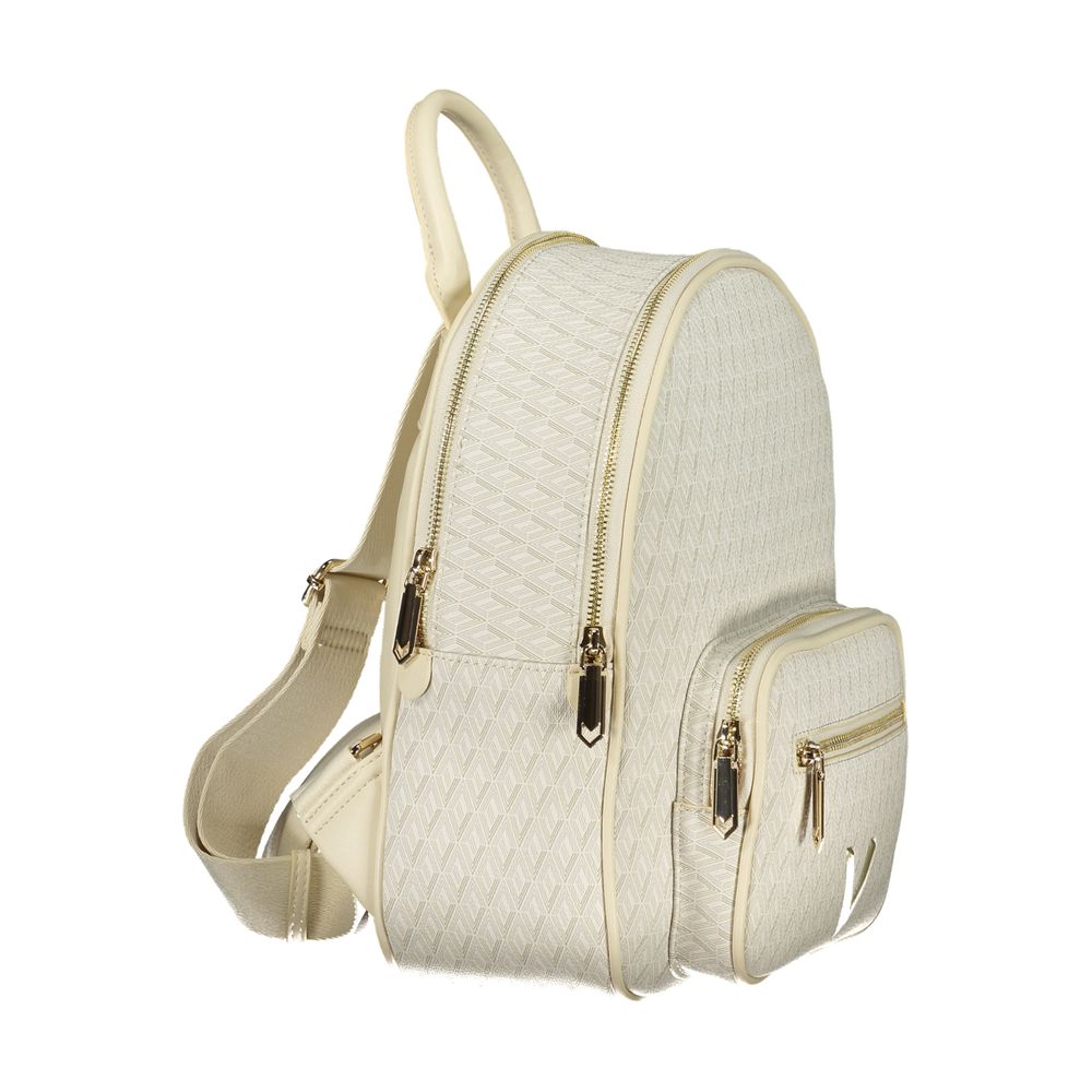 Mario Valentino Beige Polyurethane Women's Backpack with Adjustable Straps | Regal Royce