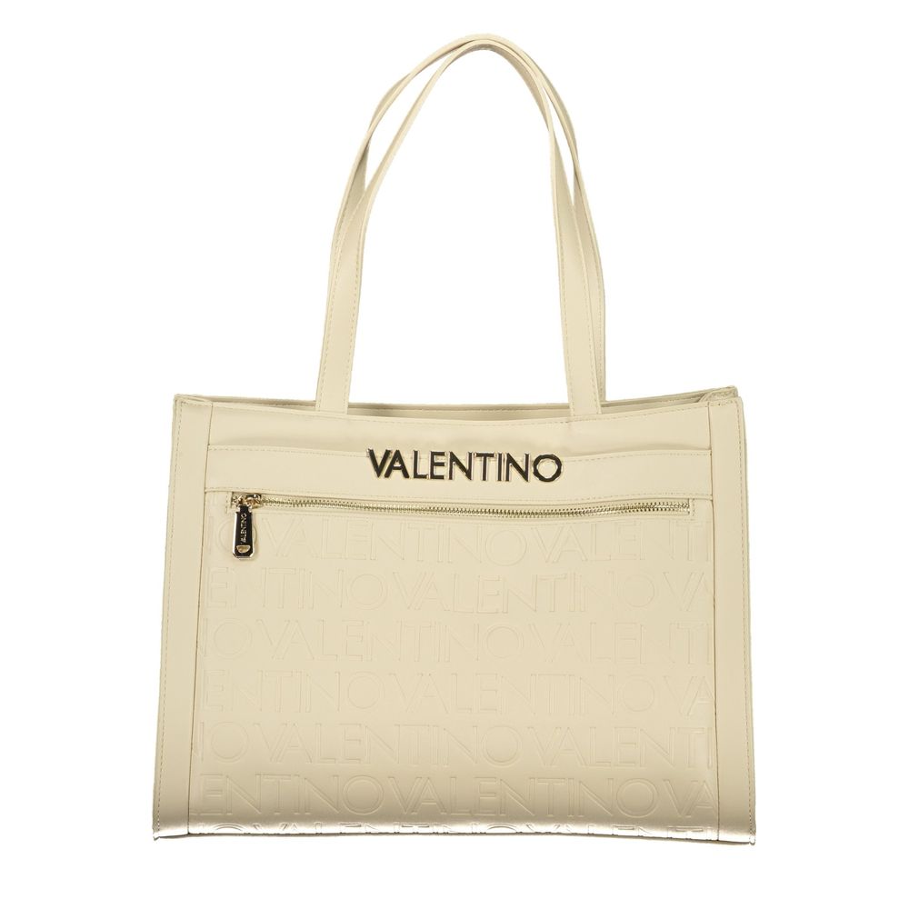 Mario Valentino Beige Polyurethane Womens Bag With Multiple Pockets | Regal Royce