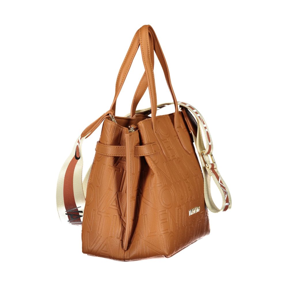 Mario Valentino Brown Polyurethane Women's Bag with Adjustable Shoulder Strap | Regal Royce