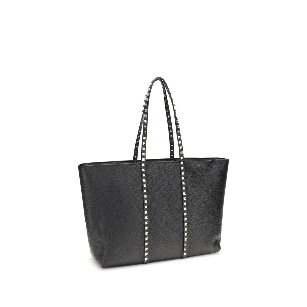 Valentino Garavani Black Calf Leather Bos Taurus Shoulder Bag | Regal Royce