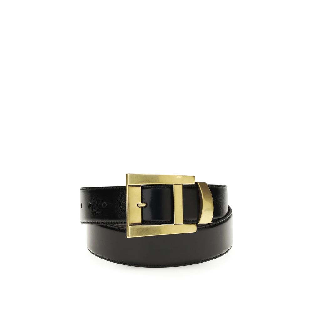 Versace Black Calf Leather Bos Taurus Regular Belt | Regal Royce