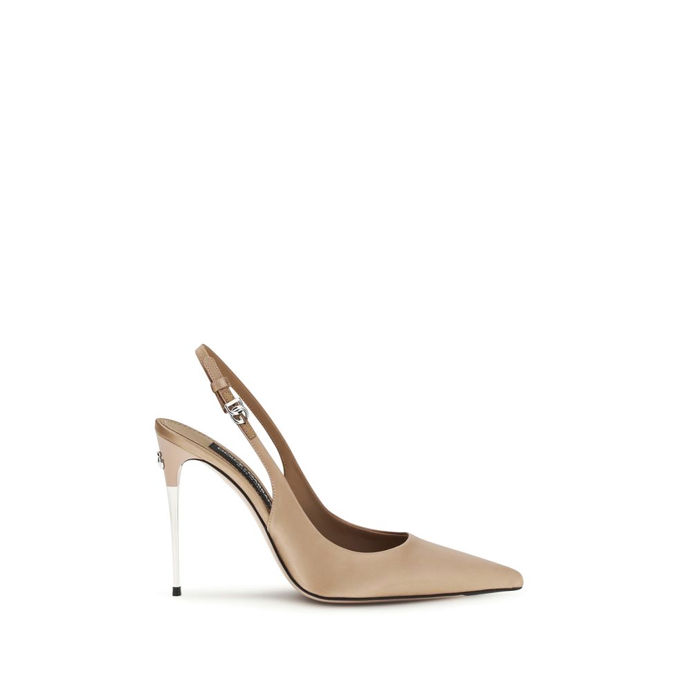 Dolce & Gabbana Beige Silk High Heel Pumps | Regal Royce