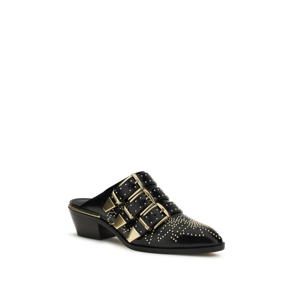 Chloé Black Calf Leather Bos Taurus Mules | Regal Royce