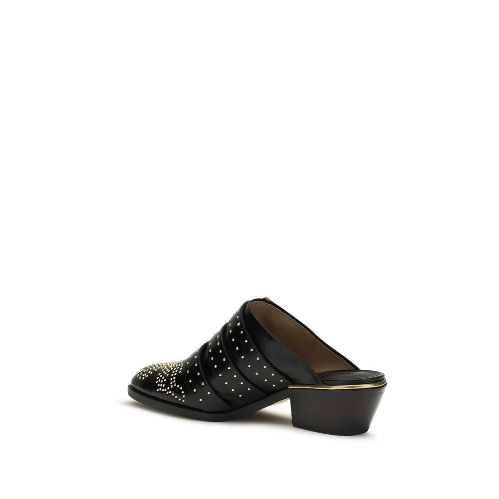 Chloé Black Calf Leather Bos Taurus Mules | Regal Royce