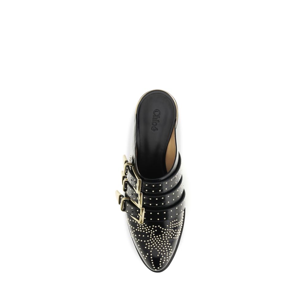 Chloé Black Calf Leather Bos Taurus Mules | Regal Royce