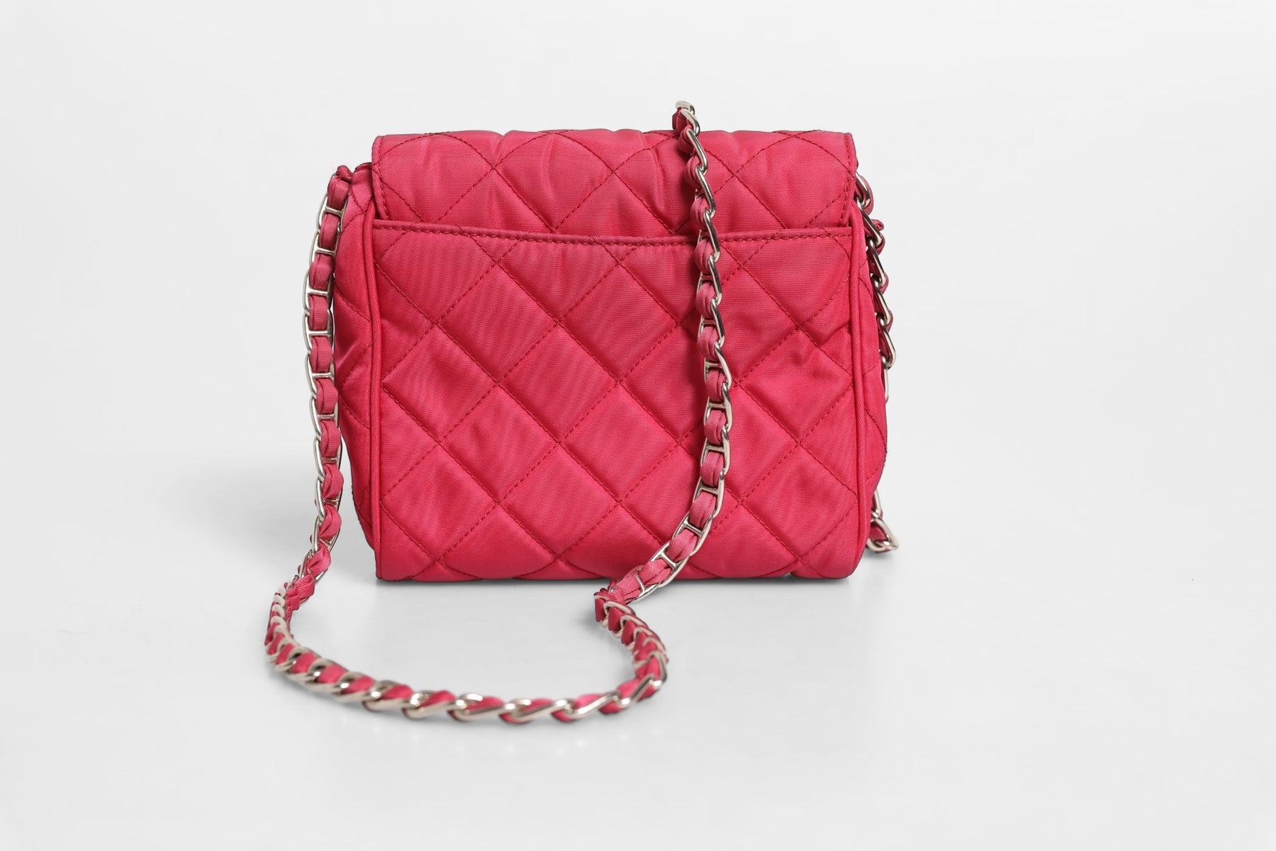 Prada Pink Quilted Tessuto Impuntu Nylon Flap Crossbody Bag | Regal Royce