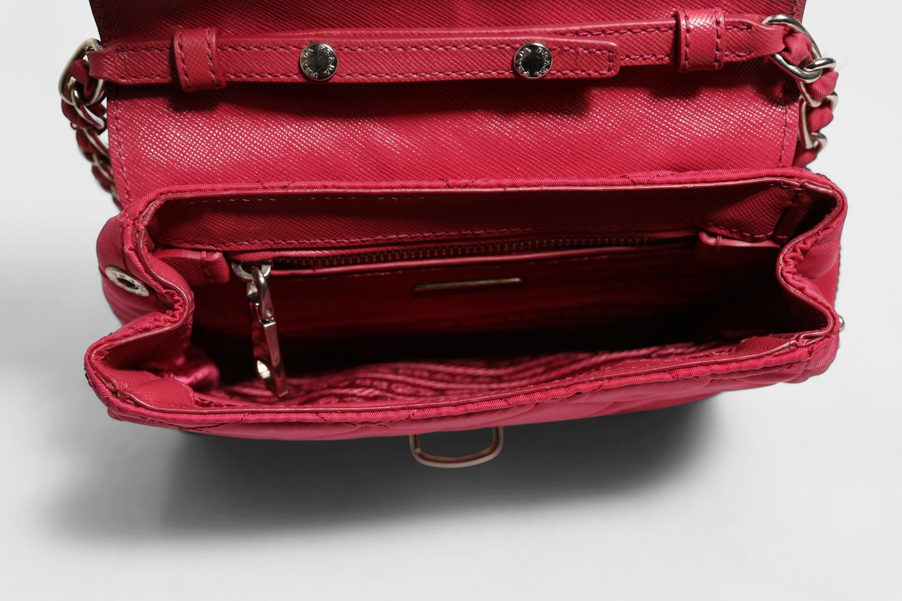 Prada Pink Quilted Tessuto Impuntu Nylon Flap Crossbody Bag | Regal Royce