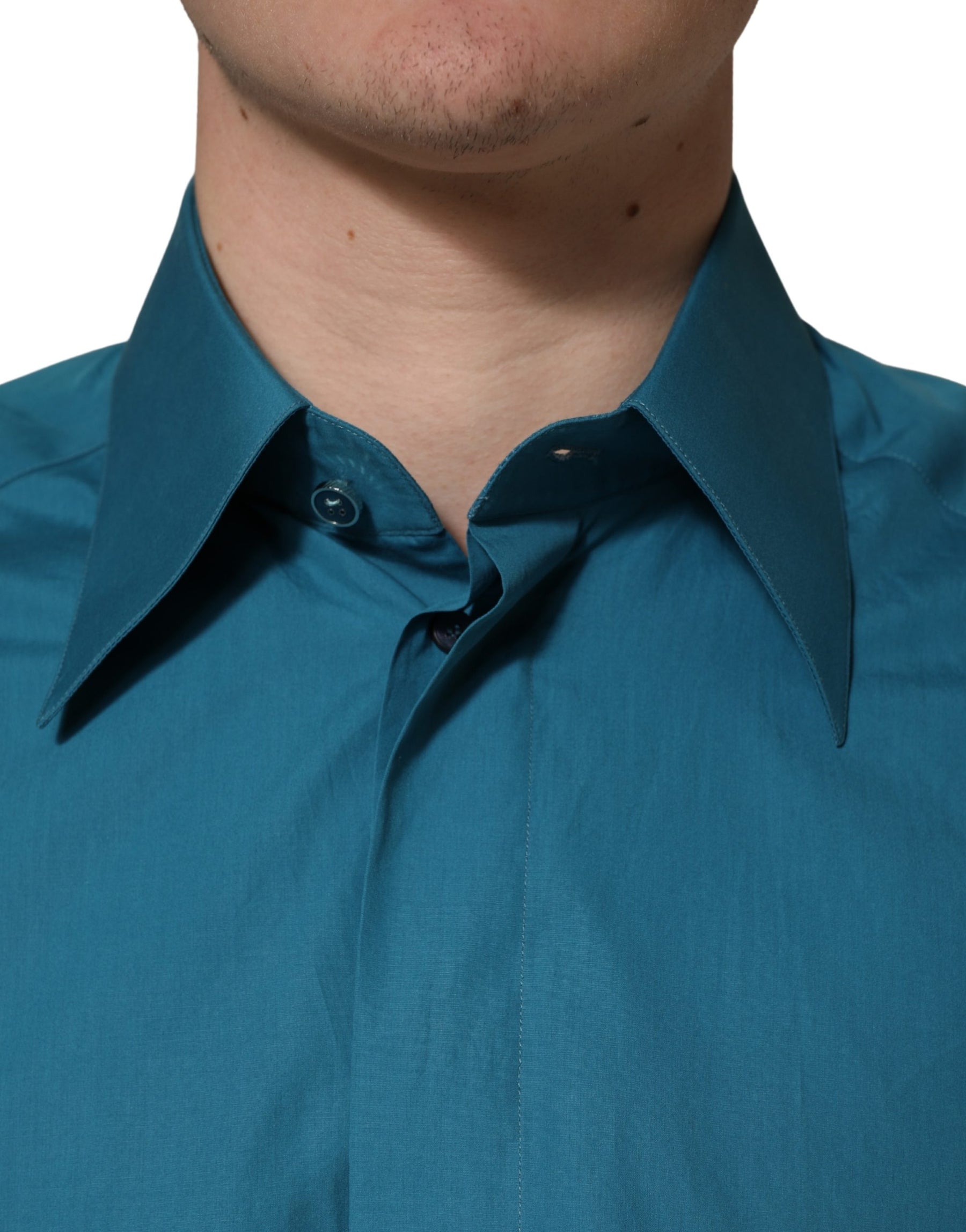 Dolce & Gabbana Blue SARTORIA Long Sleeve Cotton Dress Shirt | Regal Royce