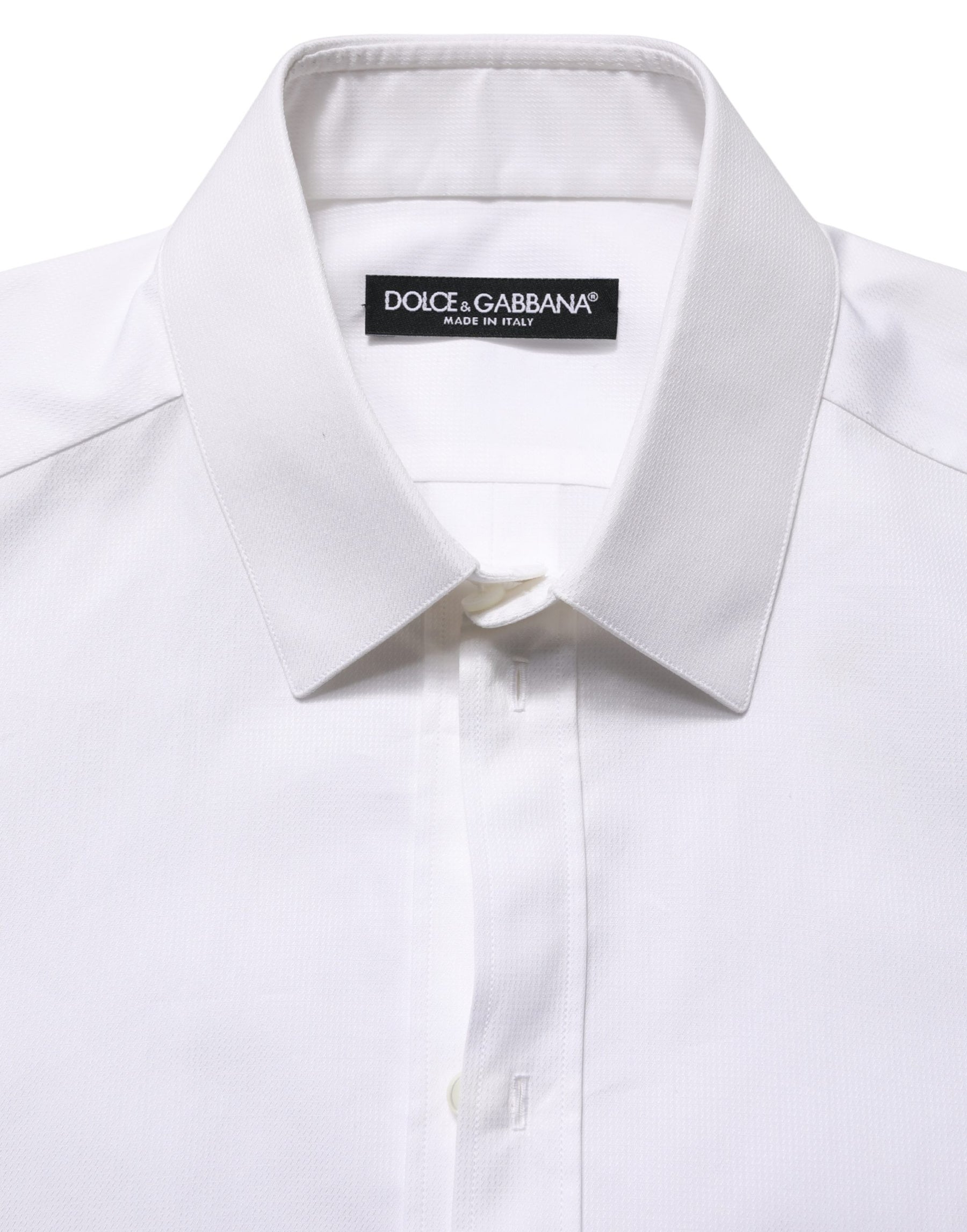 Dolce & Gabbana White Cotton Short Sleeves Button Down Shirt | Regal Royce