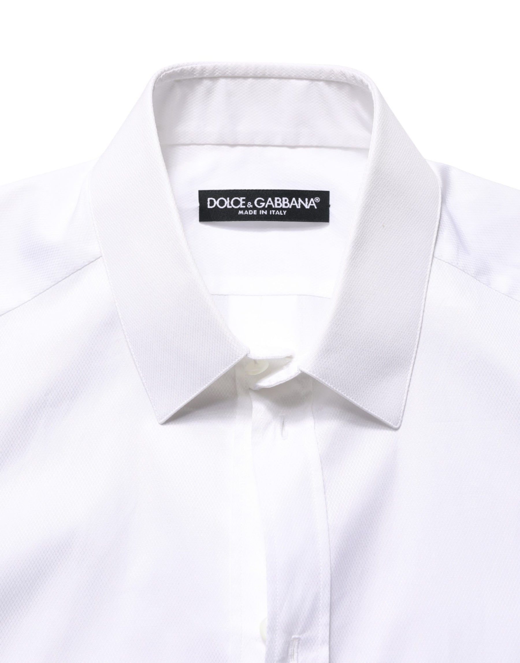 Dolce & Gabbana White Cotton Short Sleeves Button Down Shirt | Regal Royce
