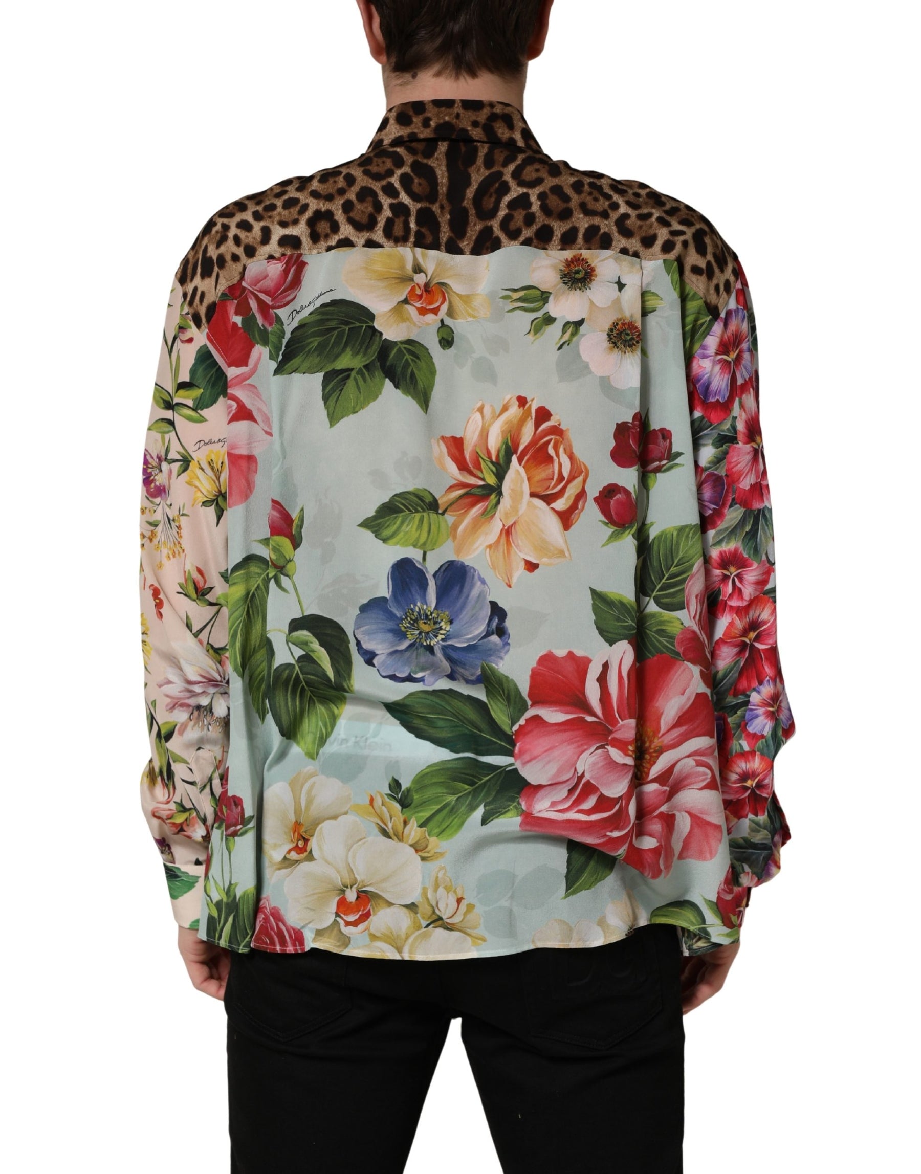 Dolce & Gabbana Multicolor Floral Animal Print Collared Shirt | Regal Royce
