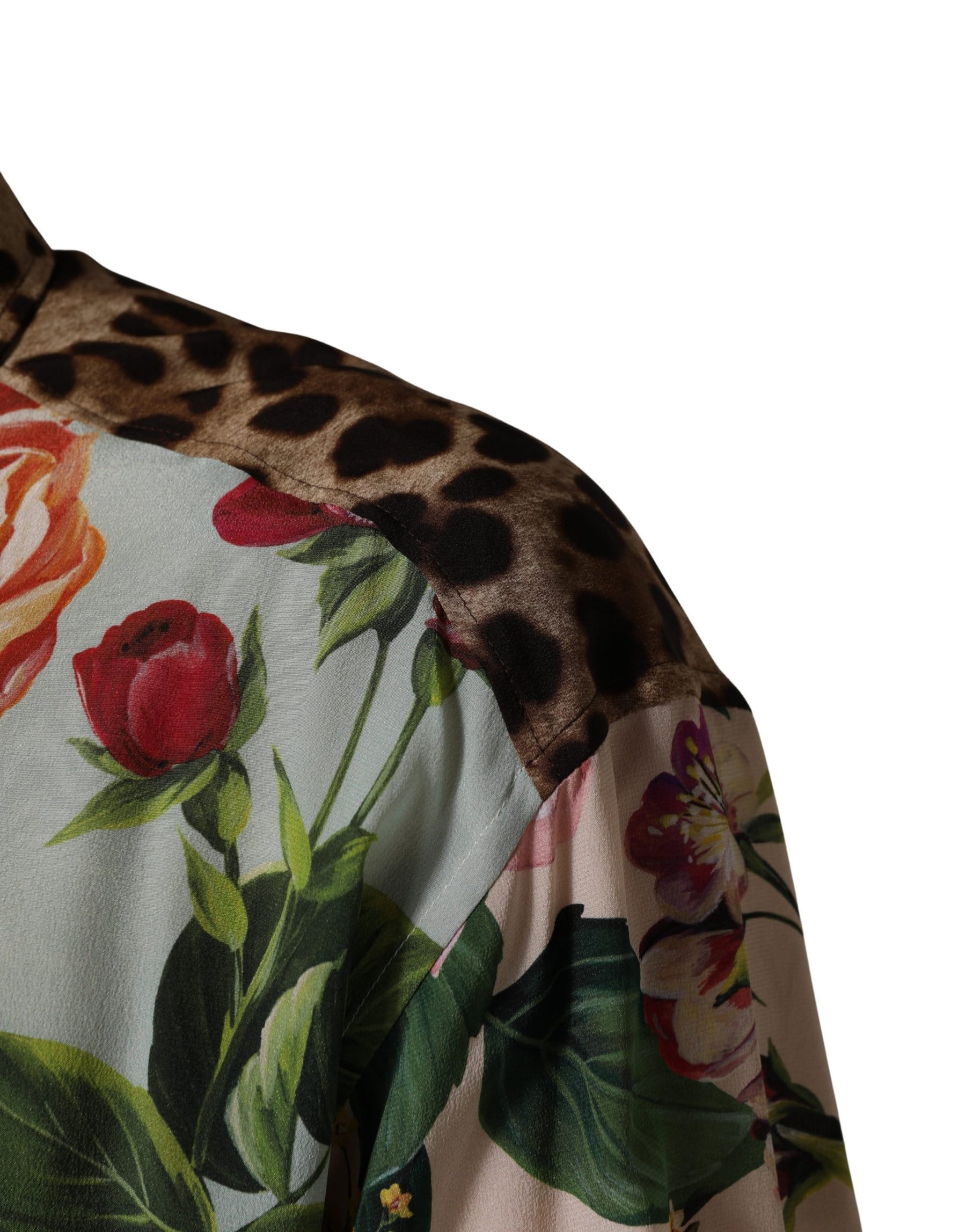Dolce & Gabbana Multicolor Floral Animal Print Collared Shirt | Regal Royce