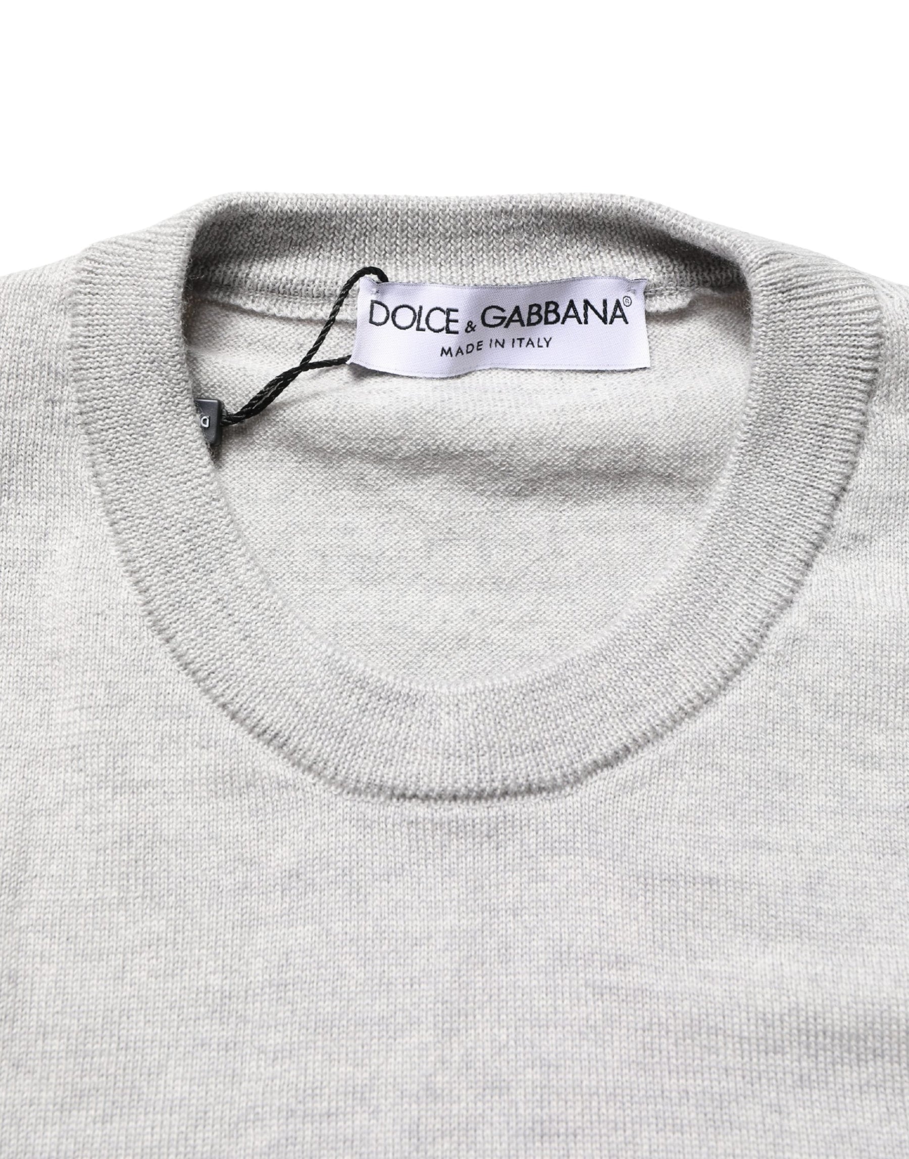 Dolce & Gabbana Gray Long Sleeves Crew Neck Pullover Sweater | Regal Royce