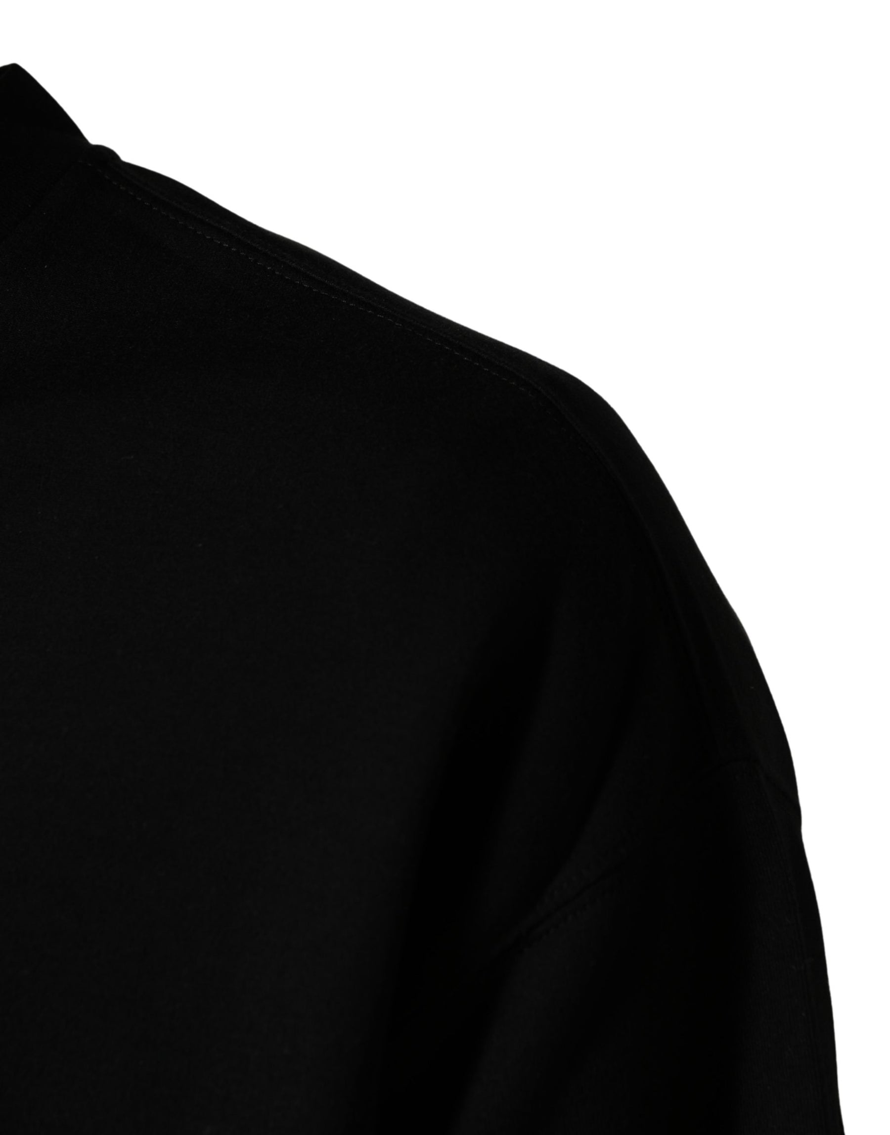 Dolce & Gabbana Black Cotton DG Men CrewNeck Pullover Sweater | Regal Royce