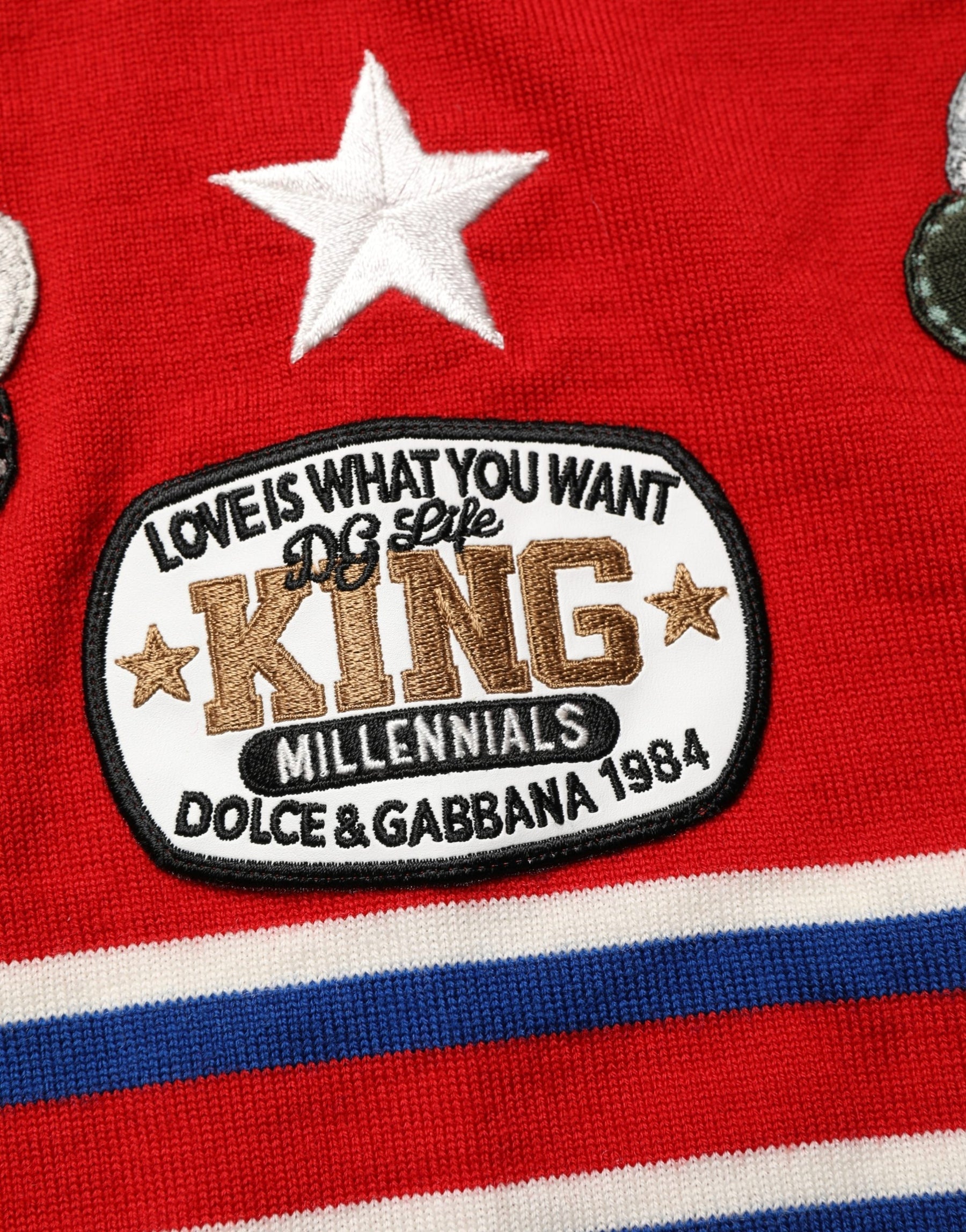 Dolce & Gabbana Multicolor Wool Butterfly Star Men Crew Neck Sweater | Regal Royce