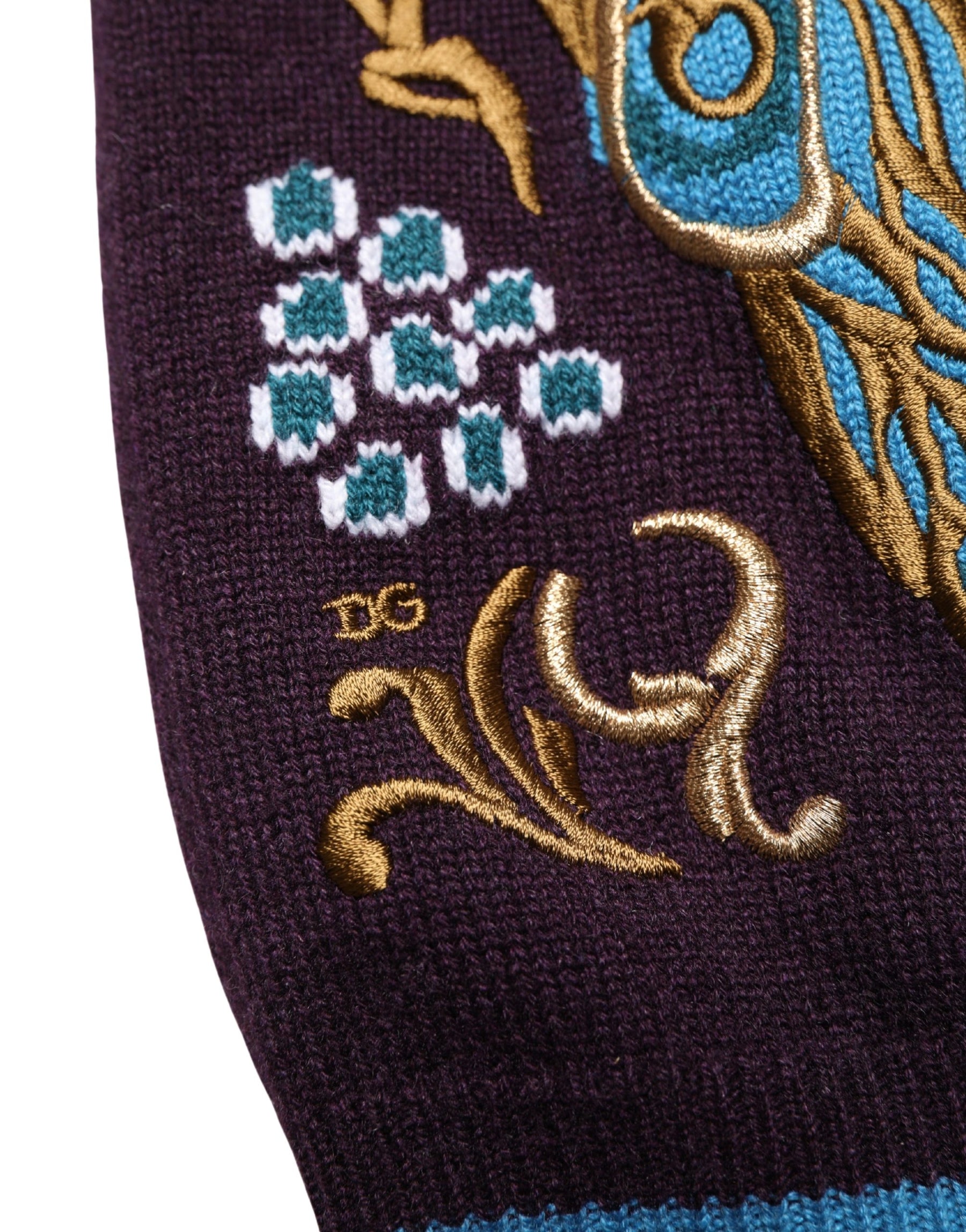Dolce & Gabbana Bordeaux Cashmere Crown Embroidered Sweater | Regal Royce