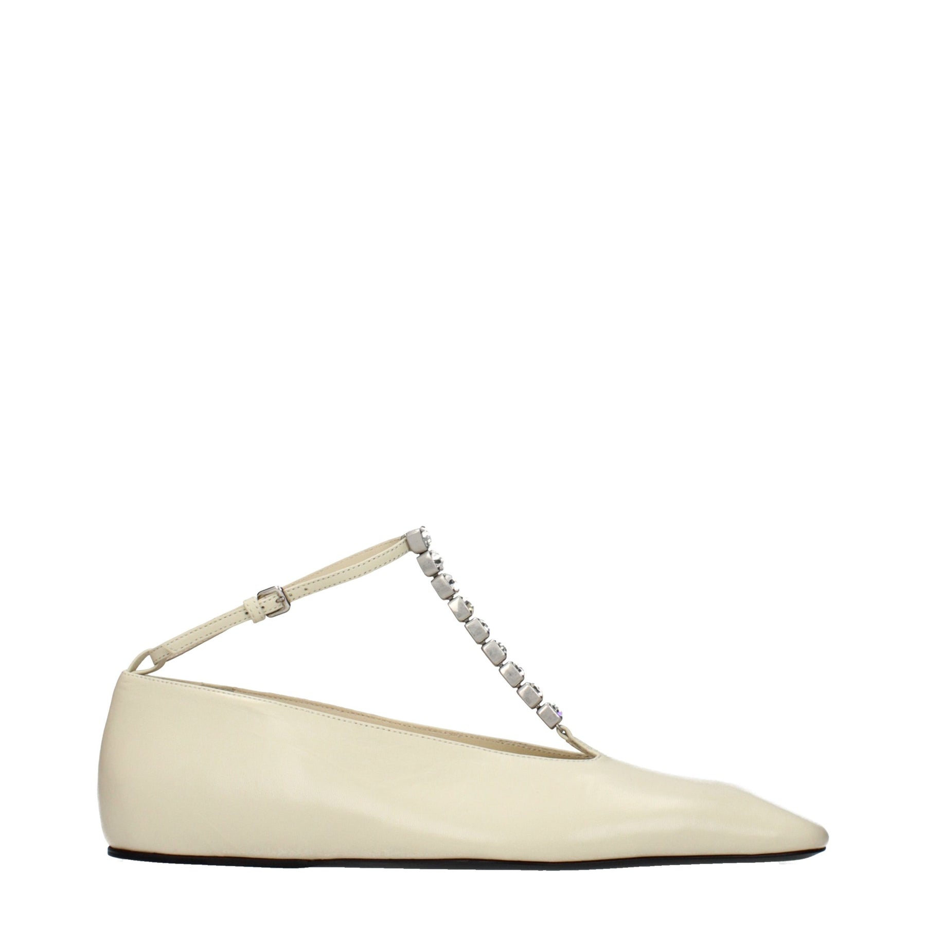Jil Sander Beige Leather Ballet Flats | Regal Royce