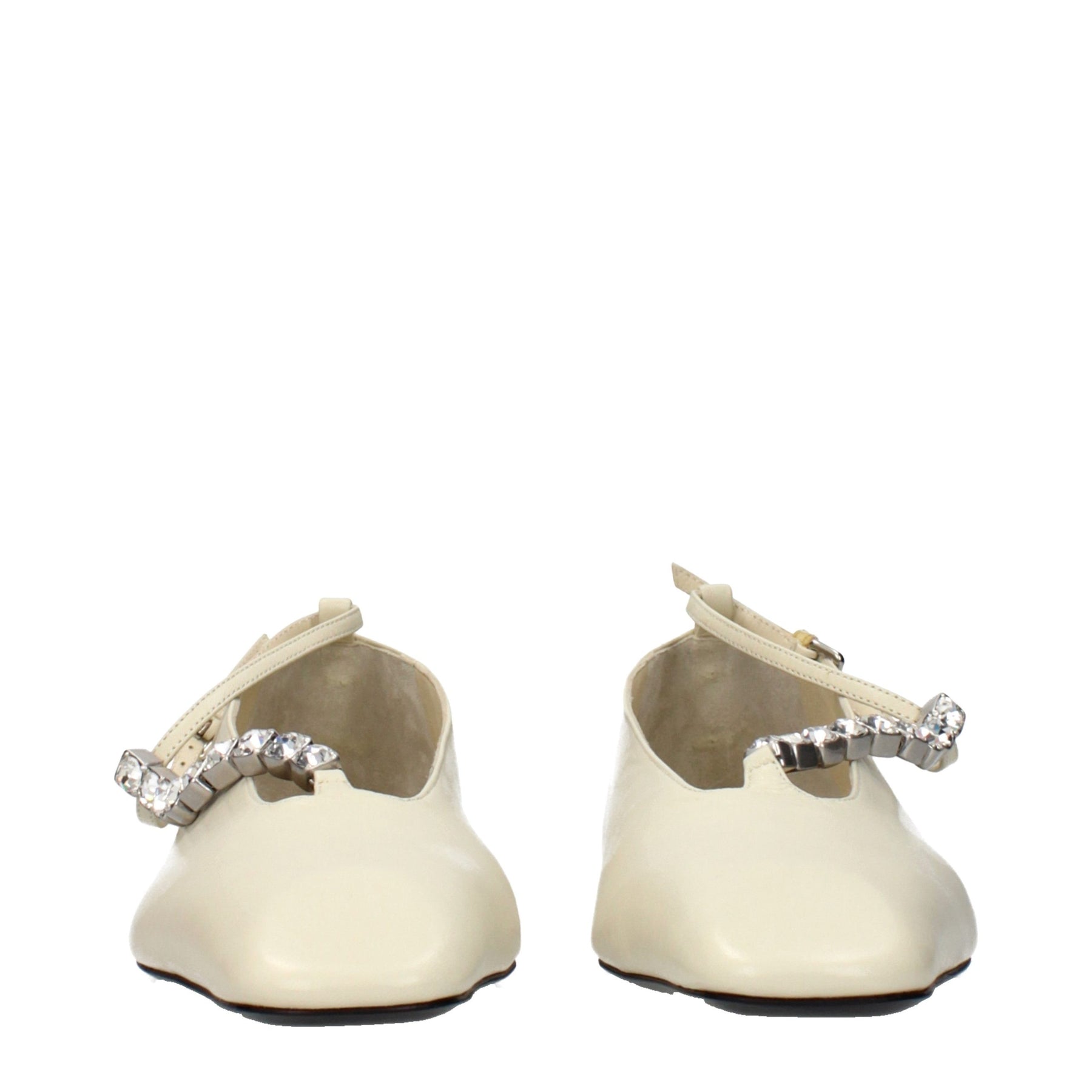 Jil Sander Beige Leather Ballet Flats | Regal Royce
