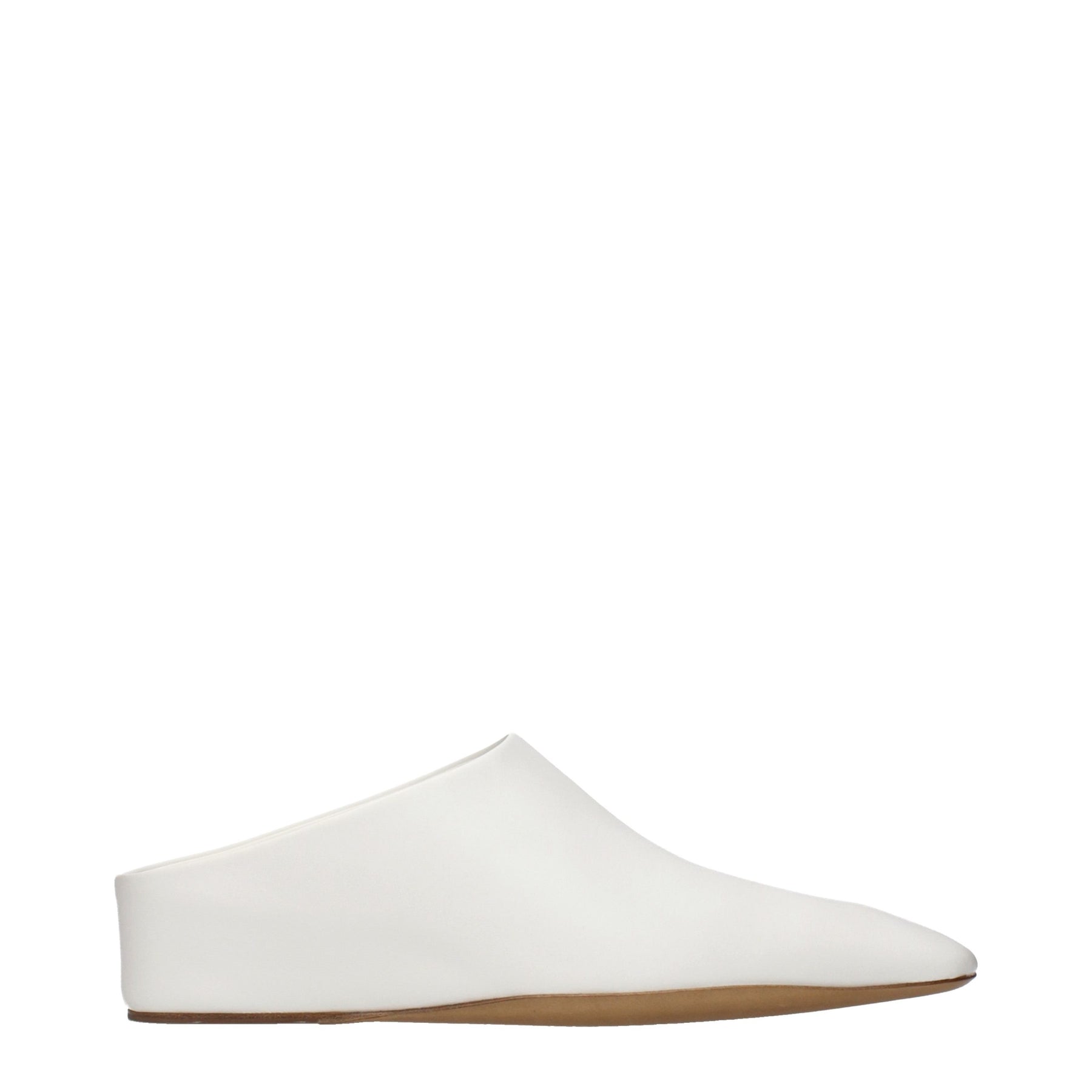 Jil Sander White Leather Slippers | Regal Royce