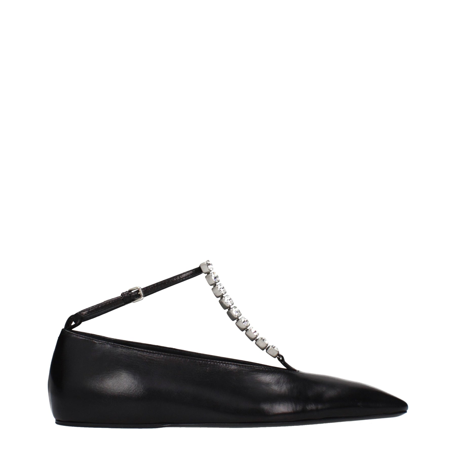 Jil Sander Black Leather Ballet Flats | Regal Royce