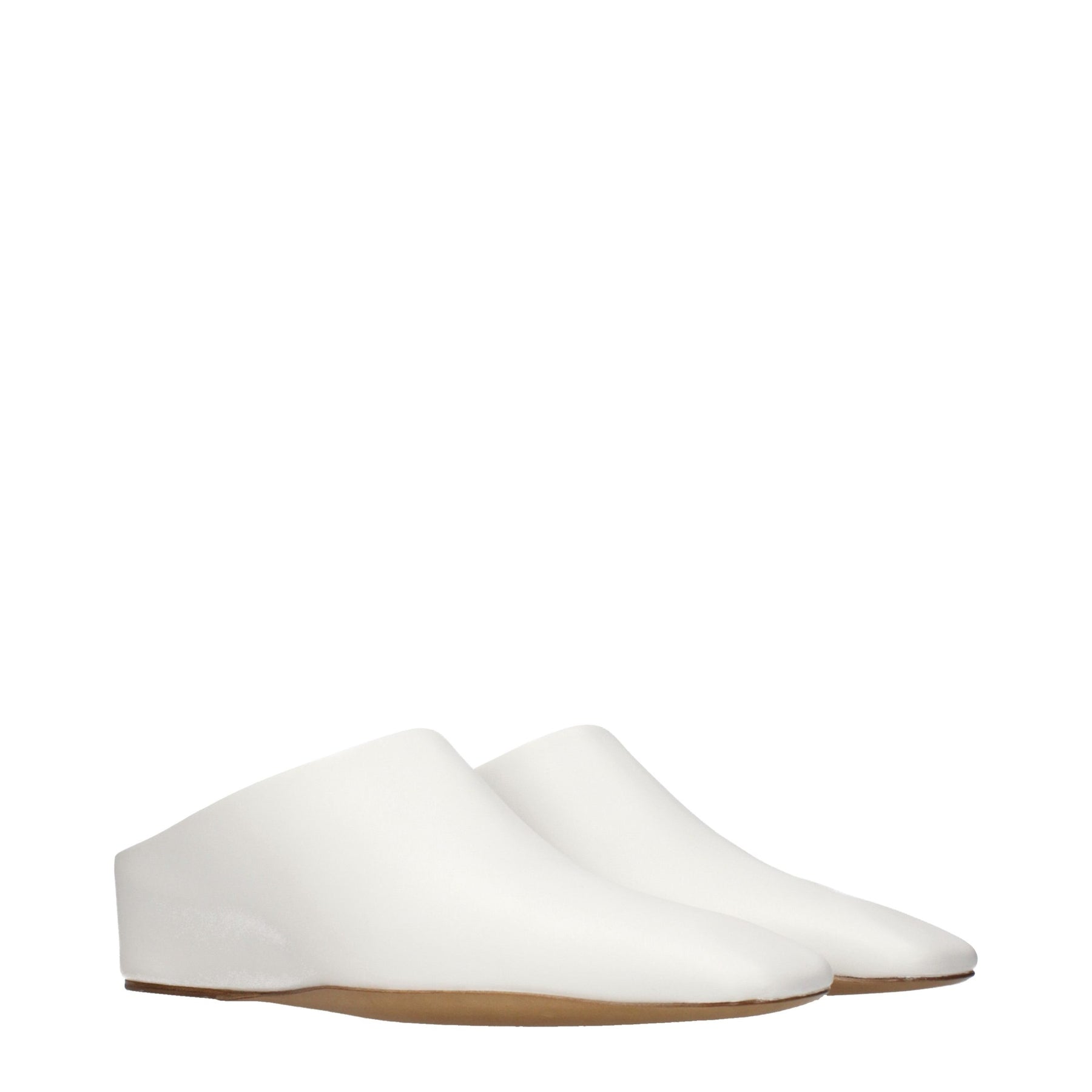 Jil Sander White Leather Slippers | Regal Royce