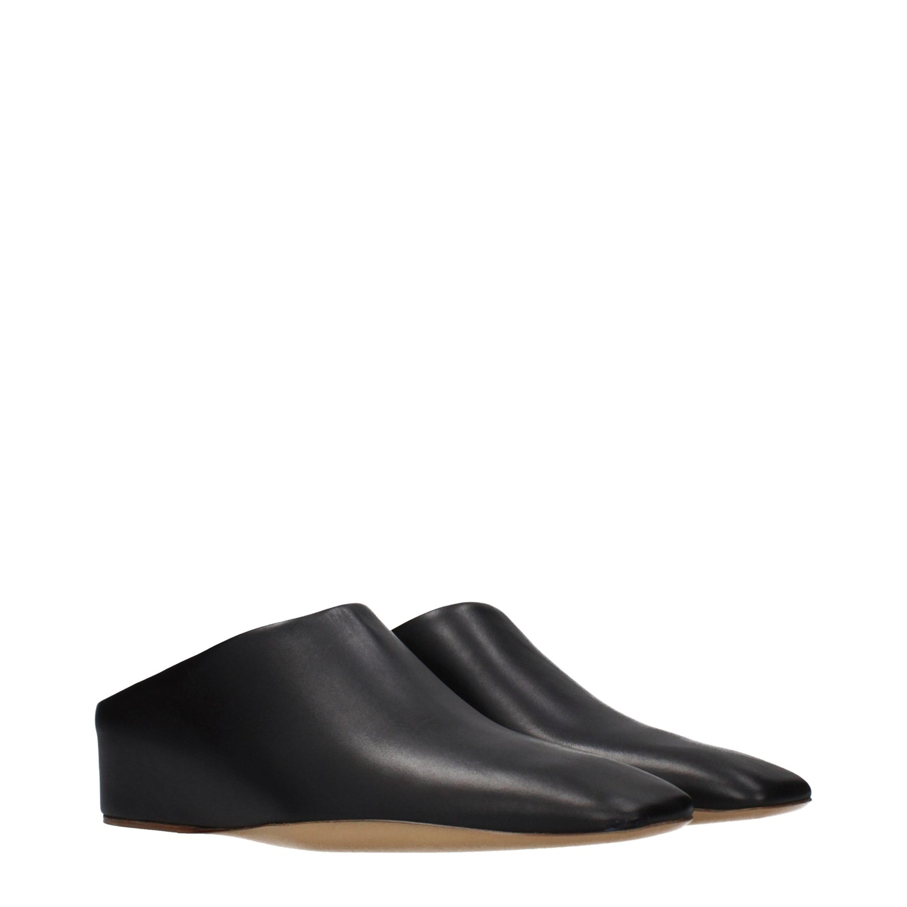 Jil Sander Black Leather Slippers | Regal Royce