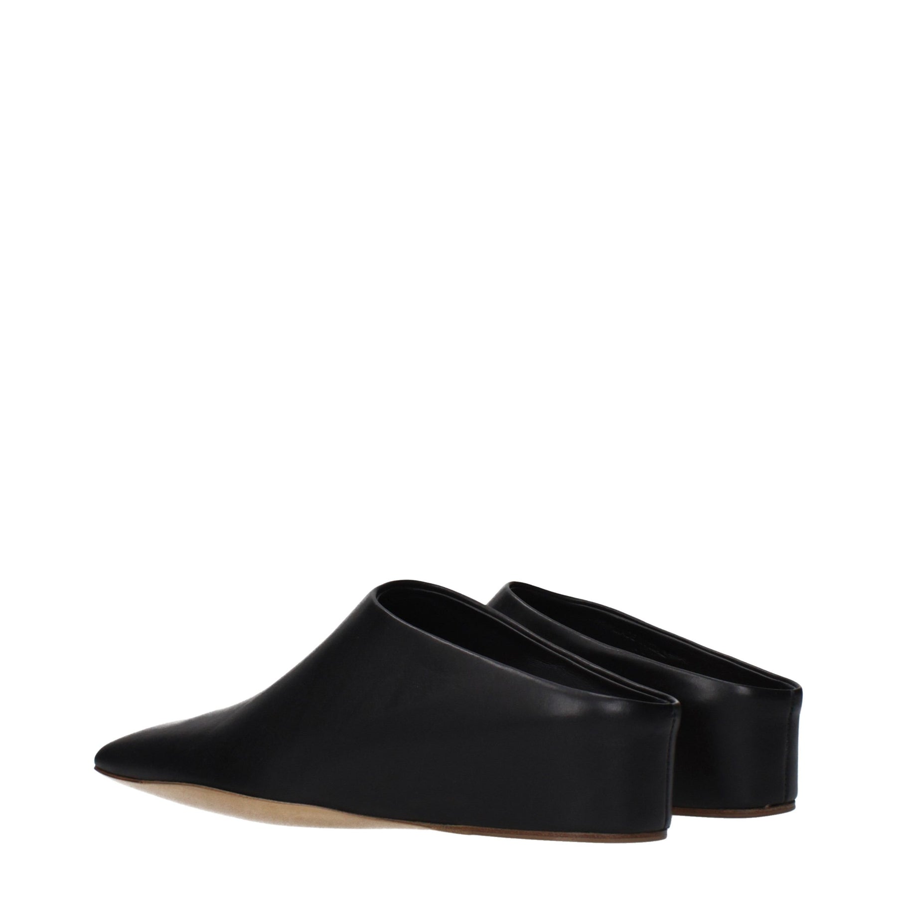 Jil Sander Black Leather Slippers | Regal Royce