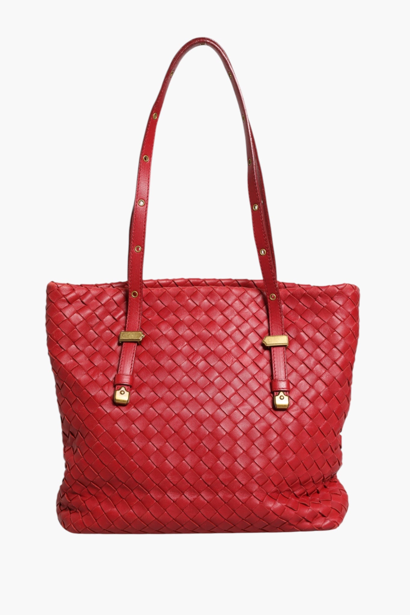 Bottega Veneta Red Intrecciato Leather Tote Bag | Regal Royce