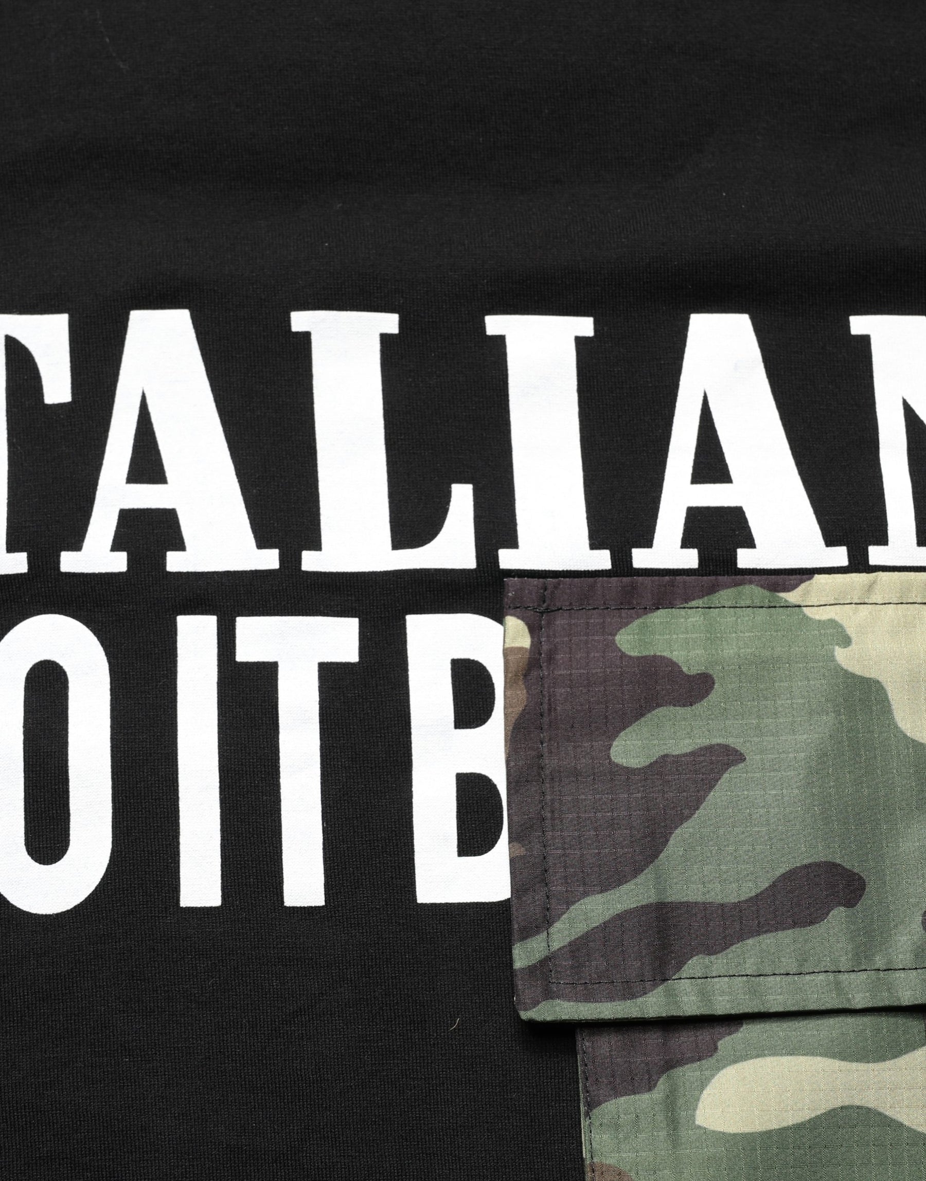 Dolce & Gabbana Black Camouflage Graphic Cotton Crewneck T-shirt | Regal Royce