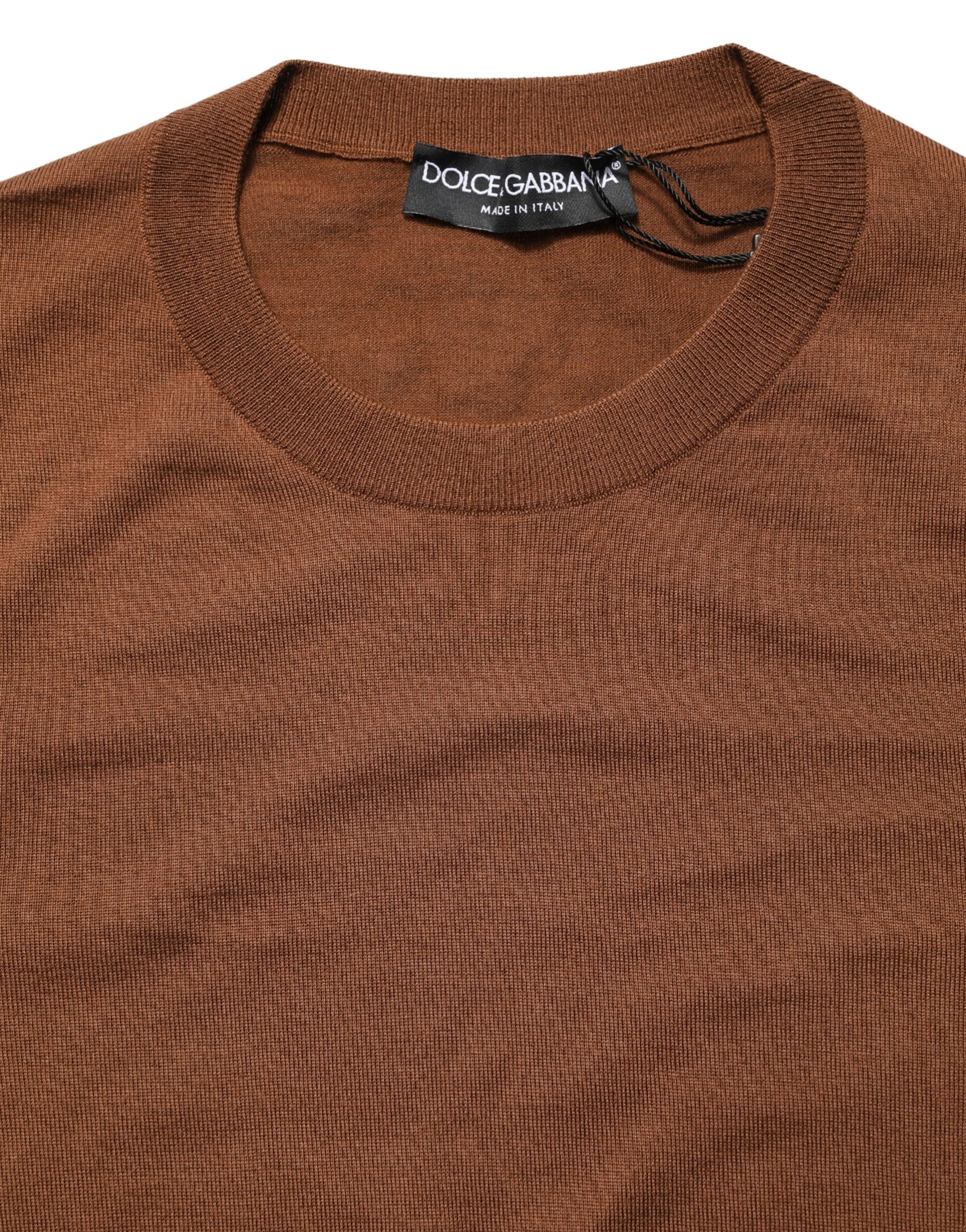 Dolce & Gabbana Brown Cashmere Men Crew Neck Pullover Sweater | Regal Royce